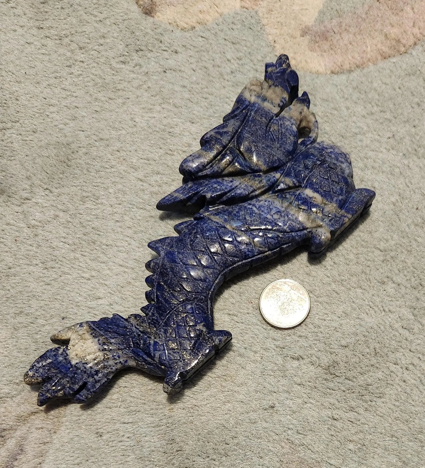 Crystal Lapis Lazuli Dragon, Third Eye Chakra, Spiritual Growth, Strength and courage, Emotional Healing, Etsy