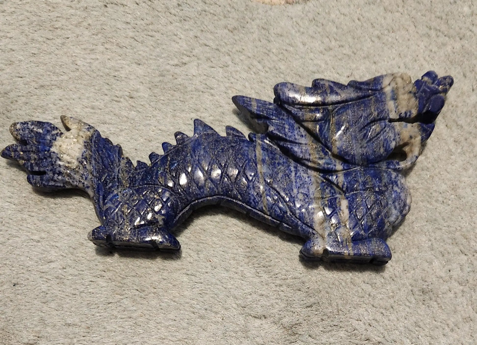 Crystal Lapis Lazuli Dragon, Third Eye Chakra, Spiritual Growth, Strength and courage, Emotional Healing, Etsy