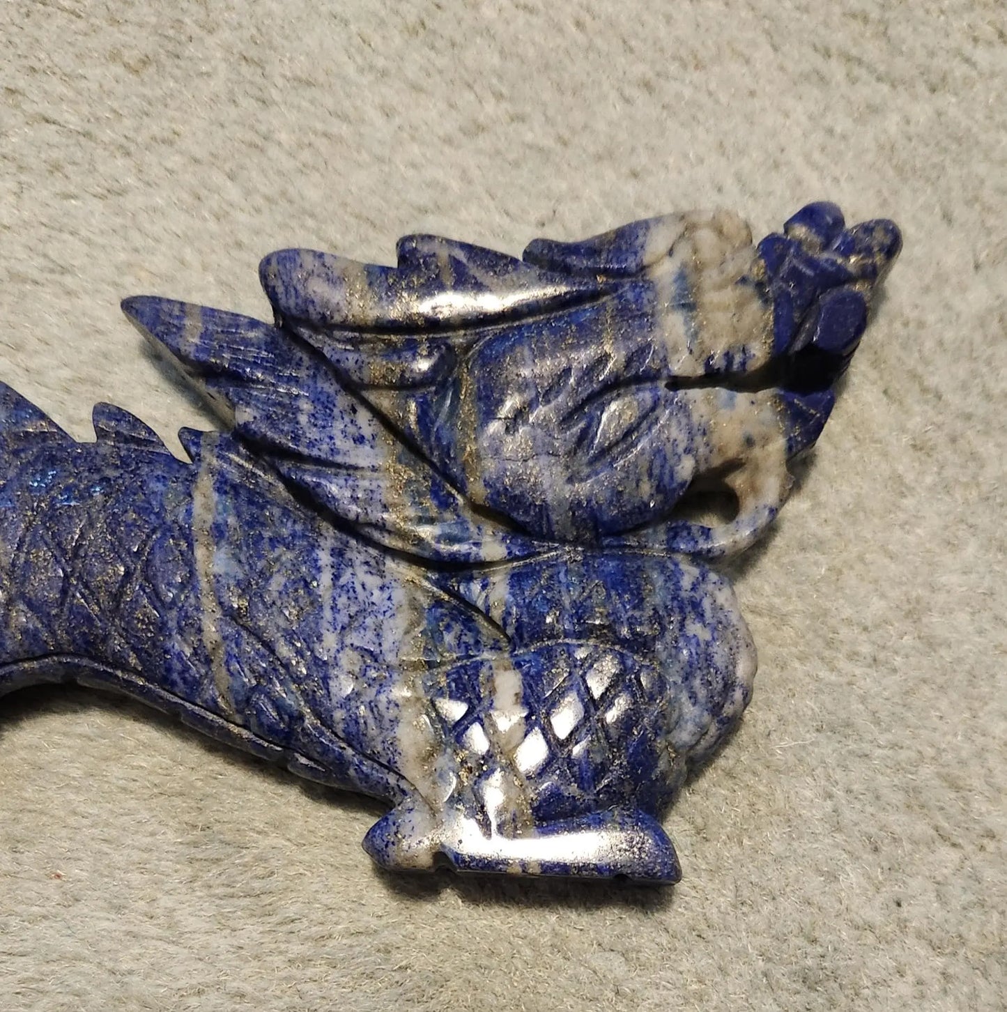 Crystal Lapis Lazuli Dragon, Third Eye Chakra, Spiritual Growth, Strength and courage, Emotional Healing, Etsy