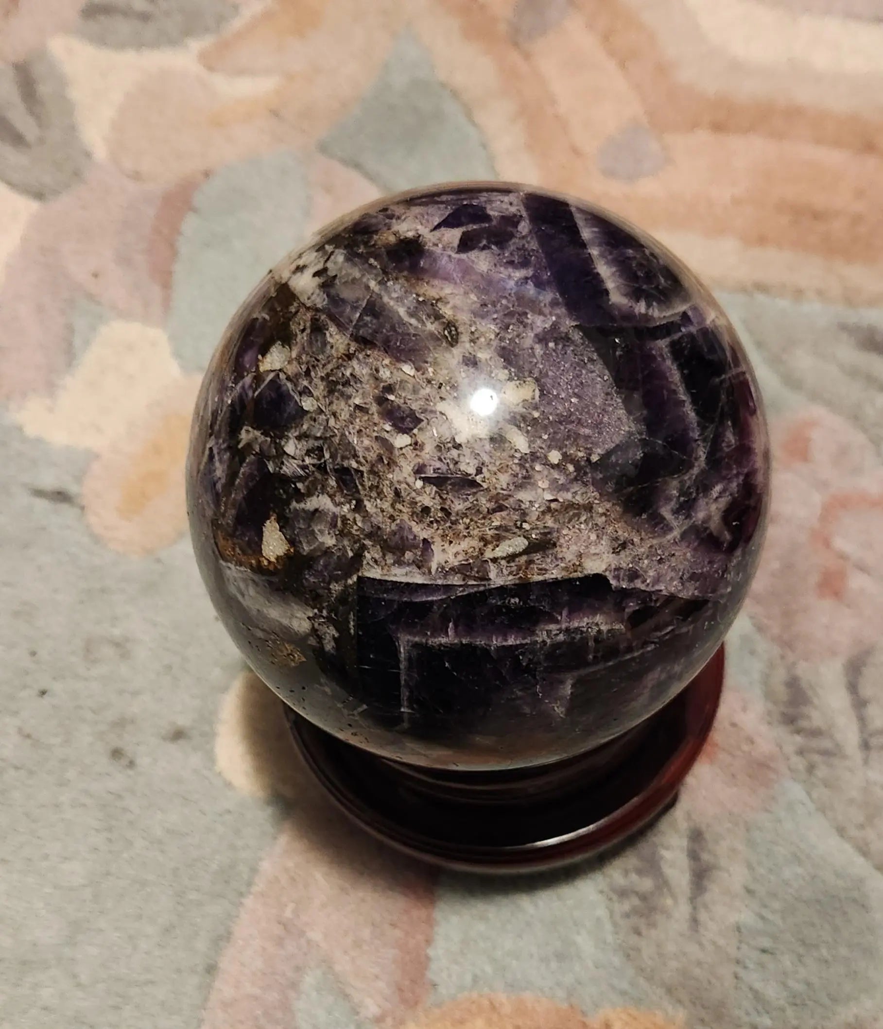 Large Dream Amethyst Sphere with Stand, Dream Sphere, 4.19" Diameter, 3LB 14.8OZ Vibrant Gemstone Sphere Etsy