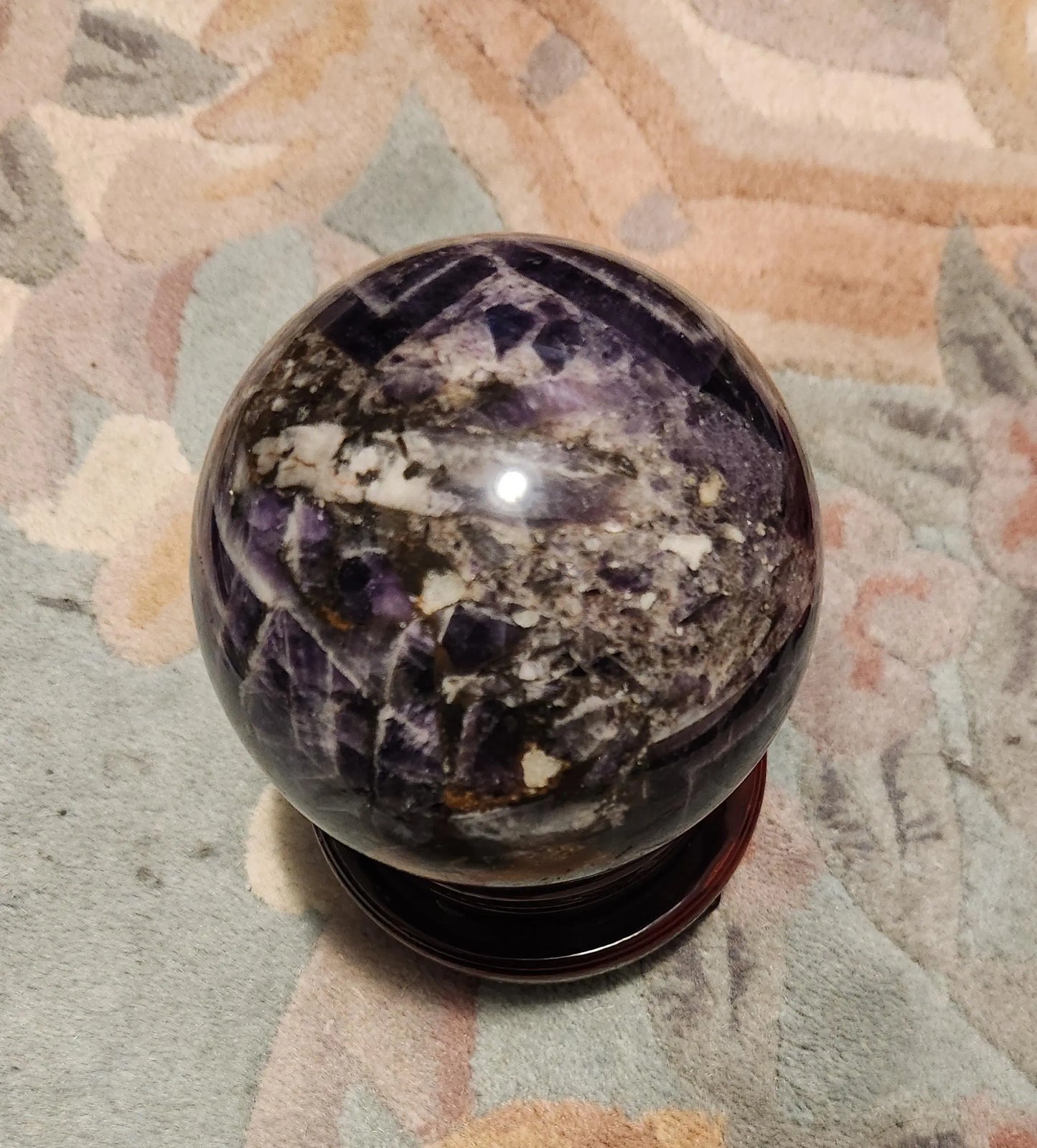 Large Dream Amethyst Sphere with Stand, Dream Sphere, 4.19" Diameter, 3LB 14.8OZ Vibrant Gemstone Sphere Etsy