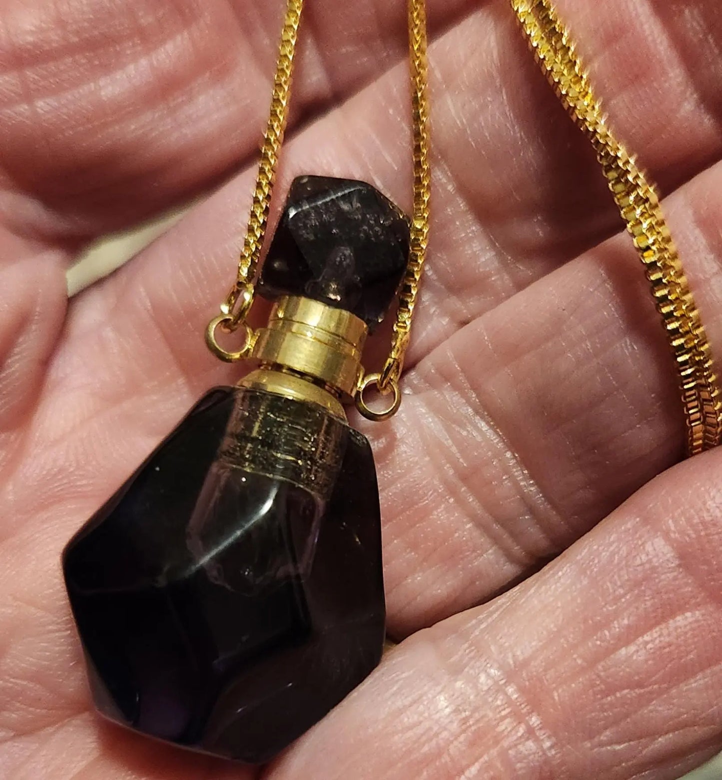 Semi Precious Perfume Bottles with Chain Etsy