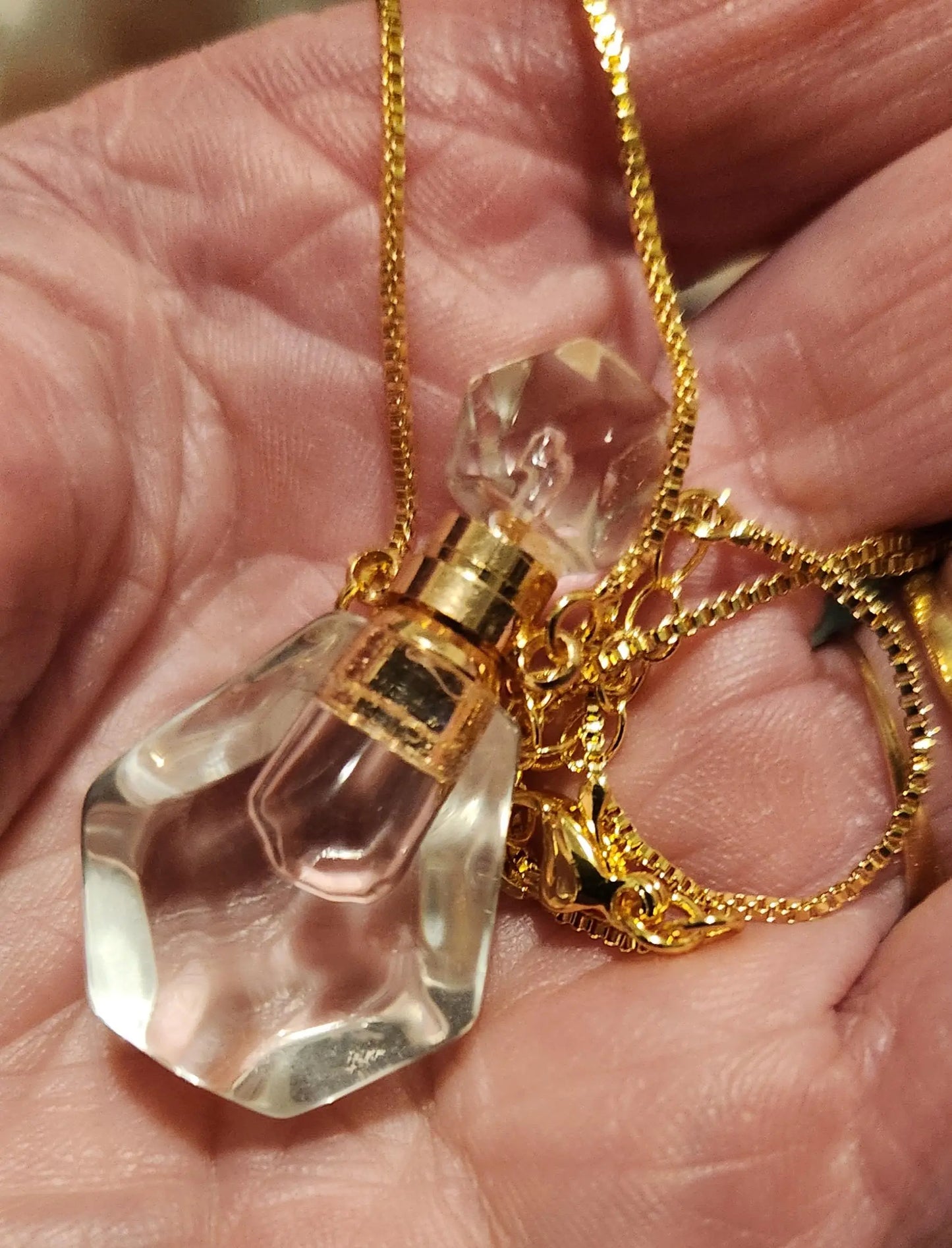 Semi Precious Perfume Bottles with Chain Etsy