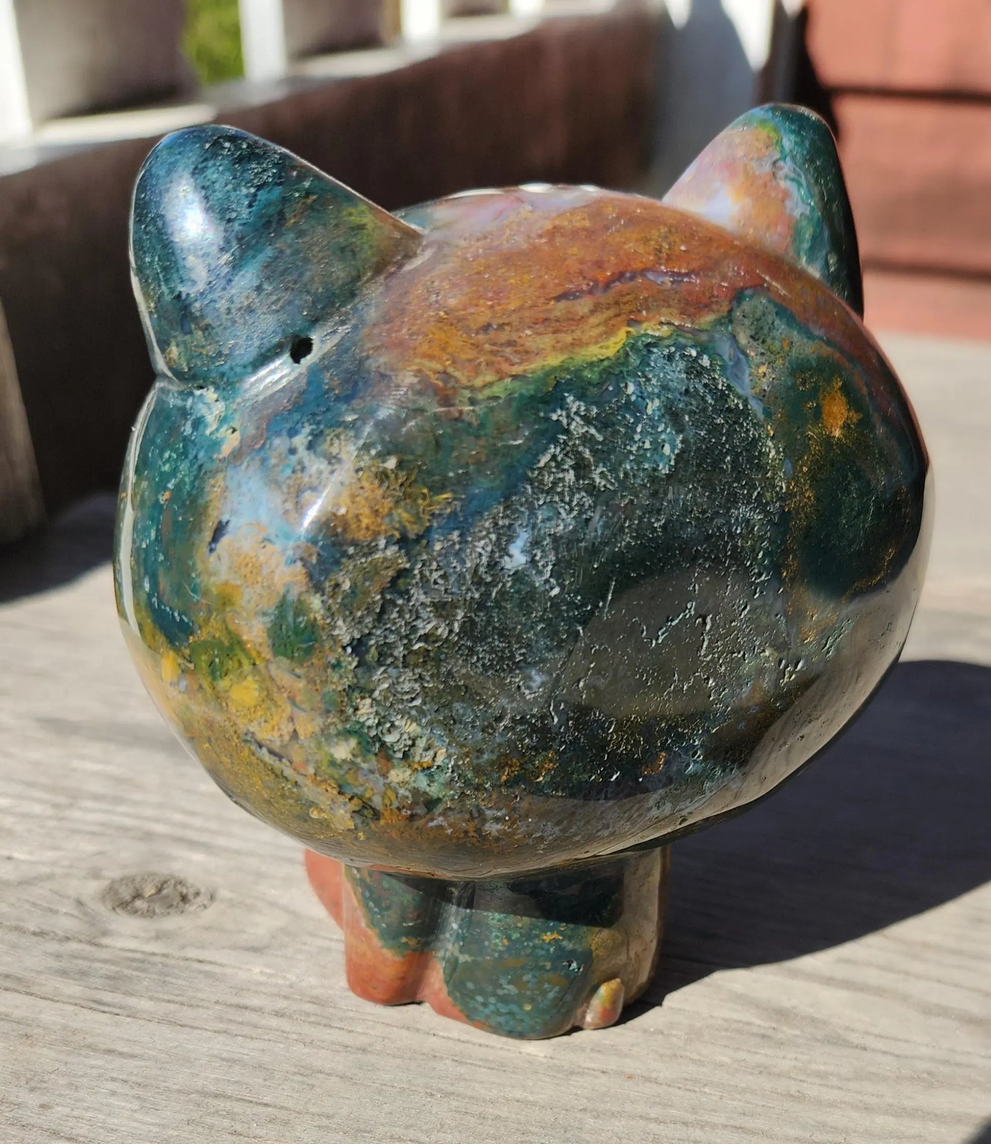 Ocean Jasper Hello Kitty Figurine: Japanese Character Decor (4.5" x 3.5", 2LBS 5.6OZ) Etsy