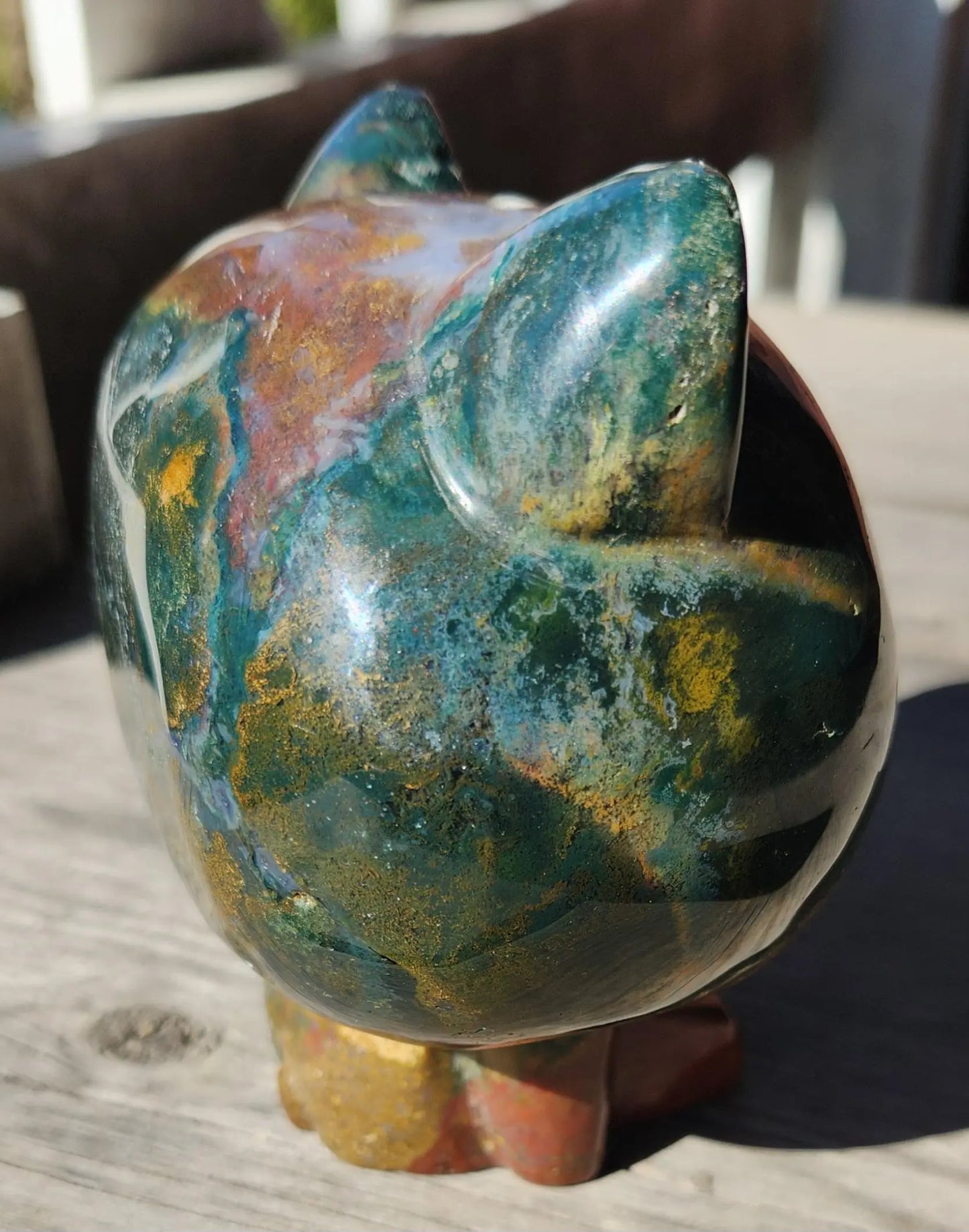 Ocean Jasper Hello Kitty Figurine: Japanese Character Decor (4.5" x 3.5", 2LBS 5.6OZ) Etsy