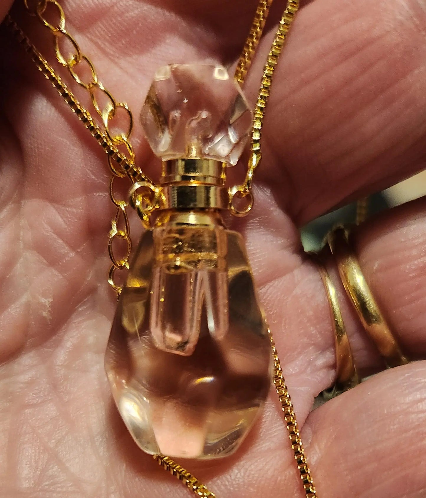 Vial Crystal Diffuser Bottle Necklace, Perfume Crystal Scent Bottle, Semi Precious Stone,Holistic Healing Amethyst, Rose Quartz, Aventurine Etsy