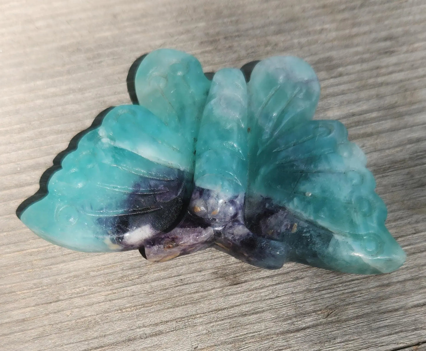 Beautiful Blue and Purple Fluorite Butterfly Carving Etsy