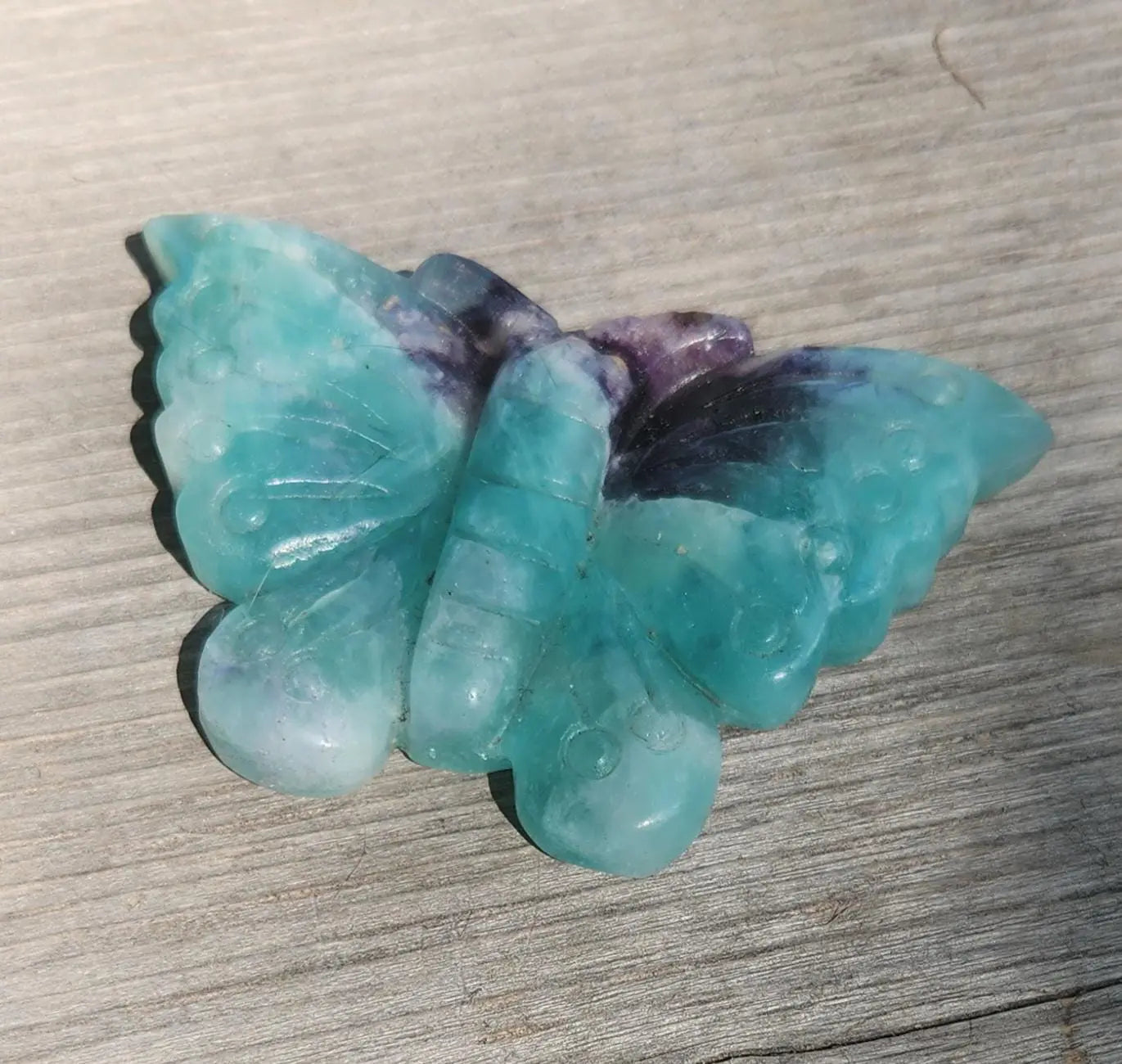 Beautiful Blue and Purple Fluorite Butterfly Carving Etsy