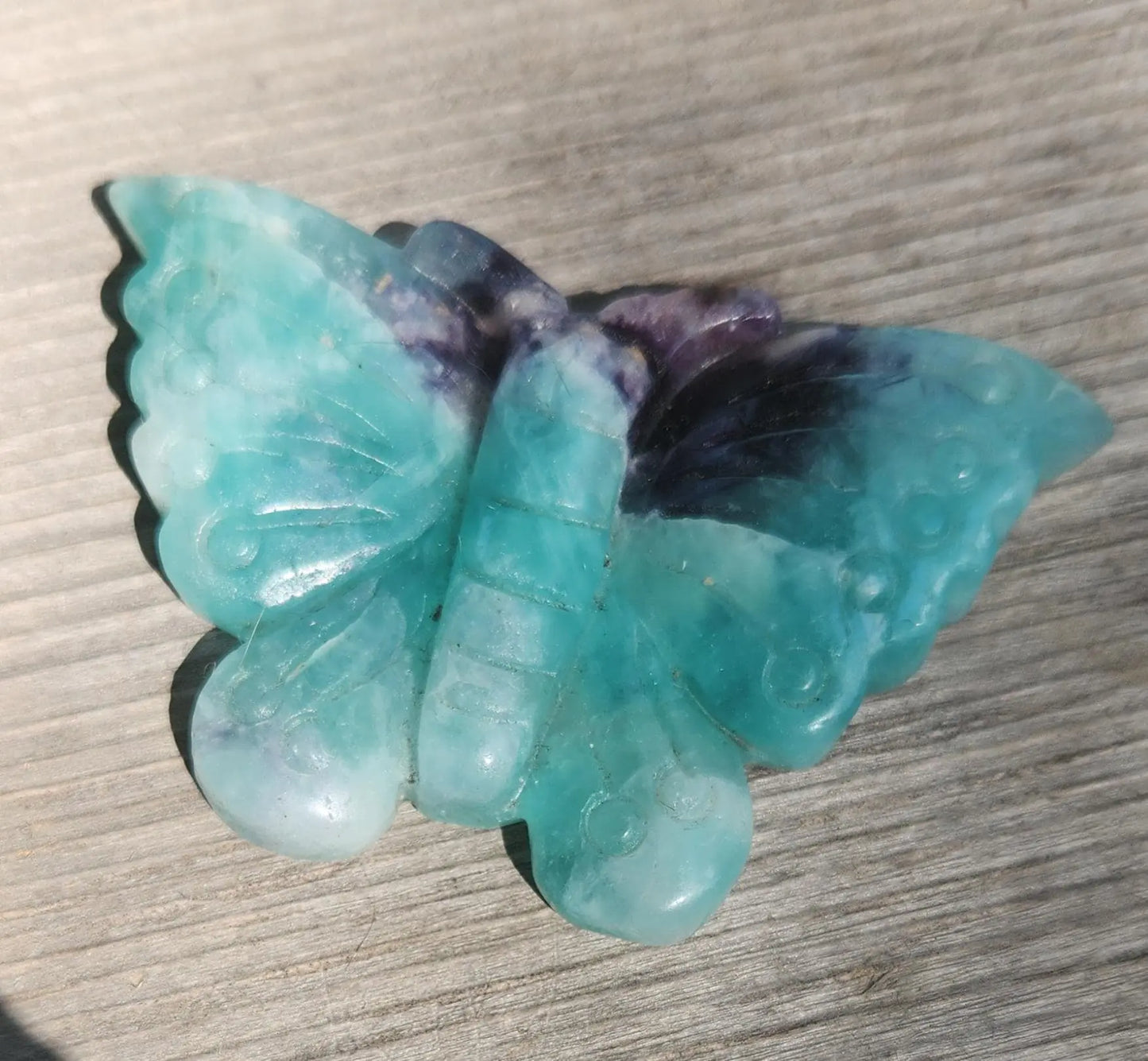 Beautiful Blue and Purple Fluorite Butterfly Carving Etsy