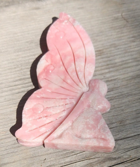 Pink Opal Carved Crystal Fairy Etsy