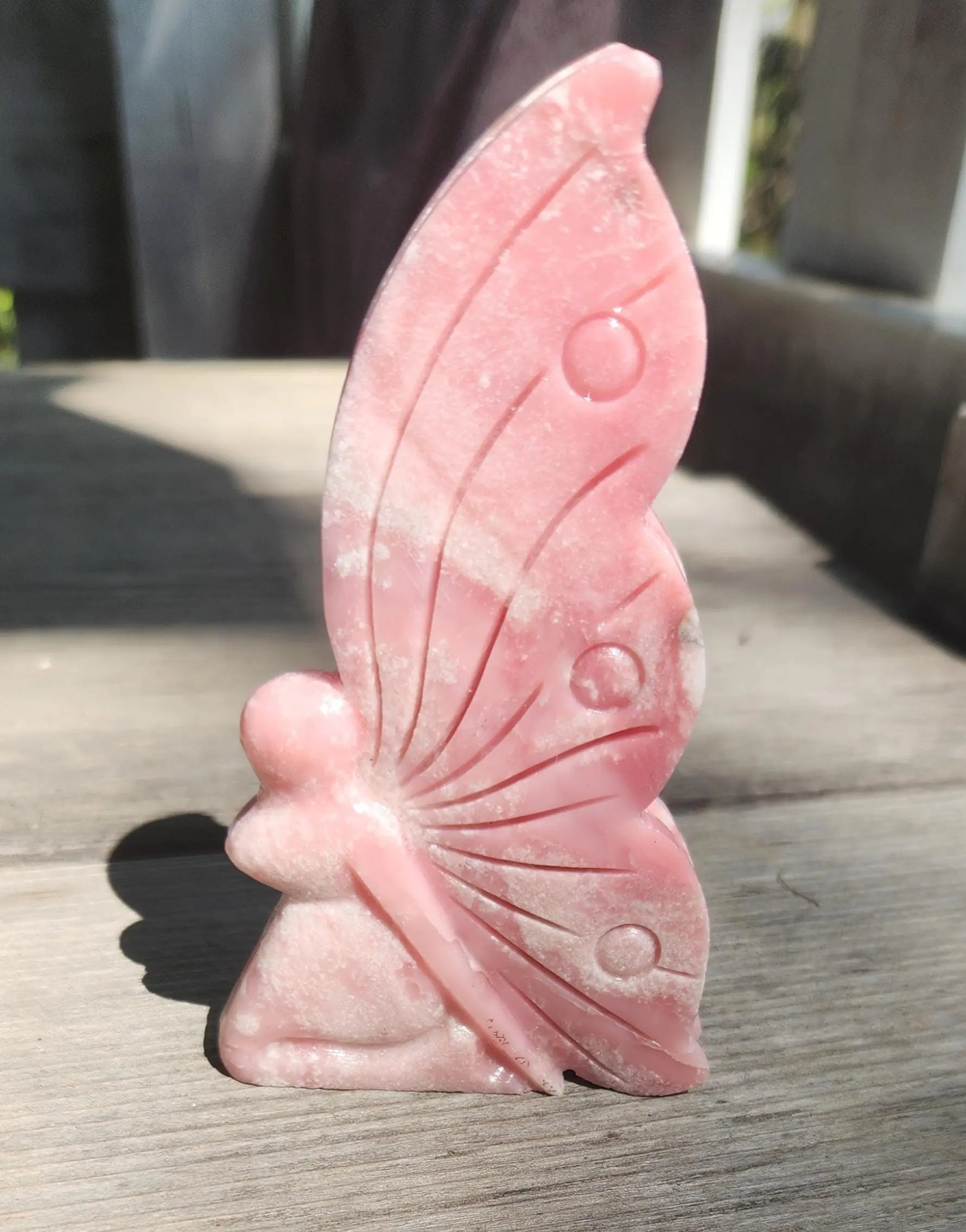 Pink Opal Carved Crystal Fairy Etsy