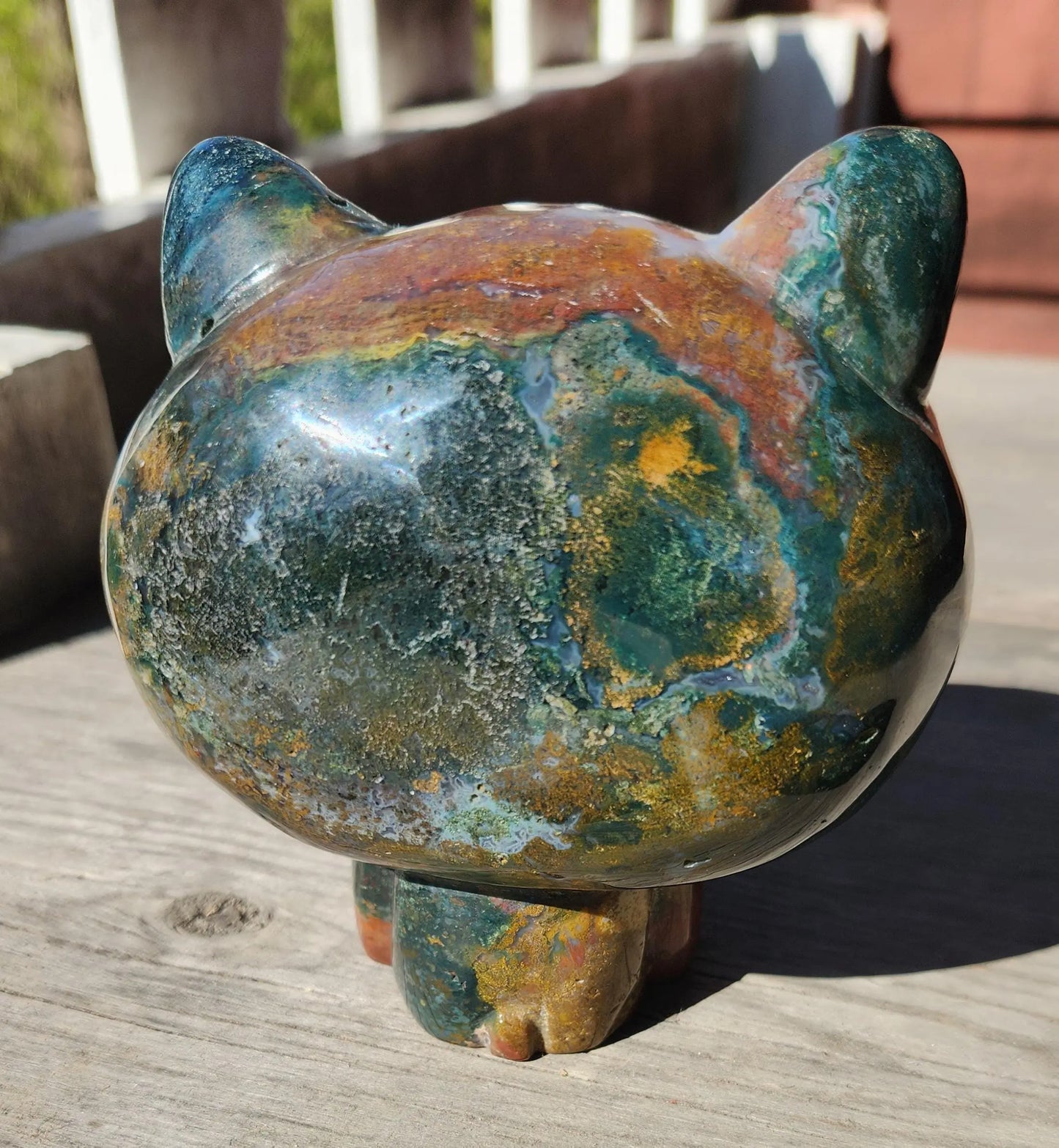 Ocean Jasper Hello Kitty Figurine: Japanese Character Decor (4.5" x 3.5", 2LBS 5.6OZ) Etsy
