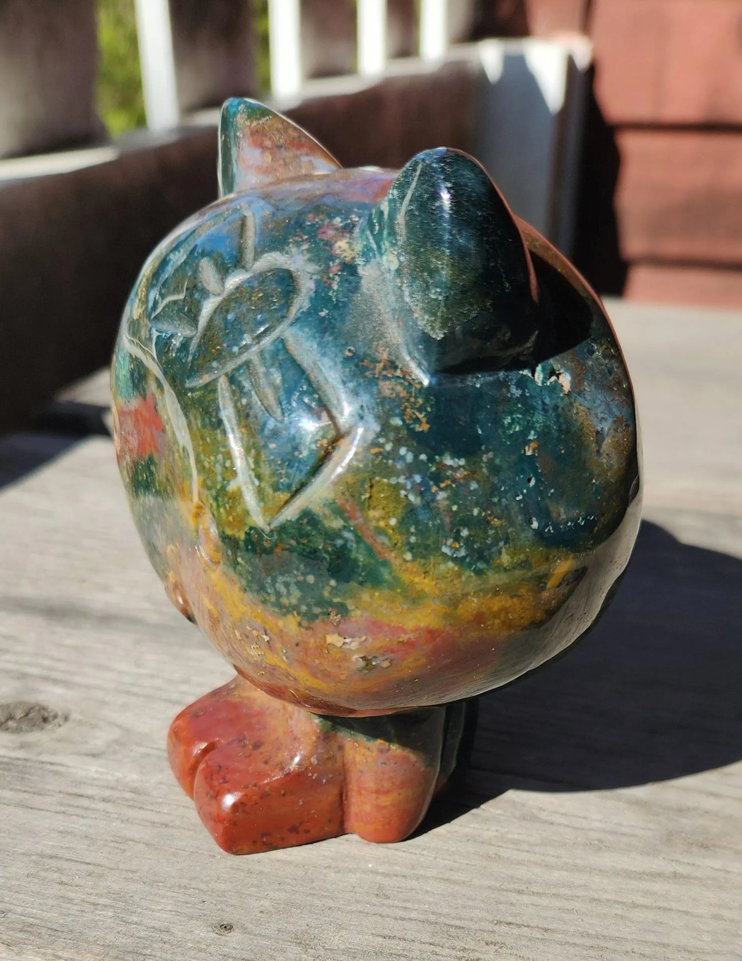 Ocean Jasper Hello Kitty Figurine: Japanese Character Decor (4.5" x 3.5", 2LBS 5.6OZ) Etsy