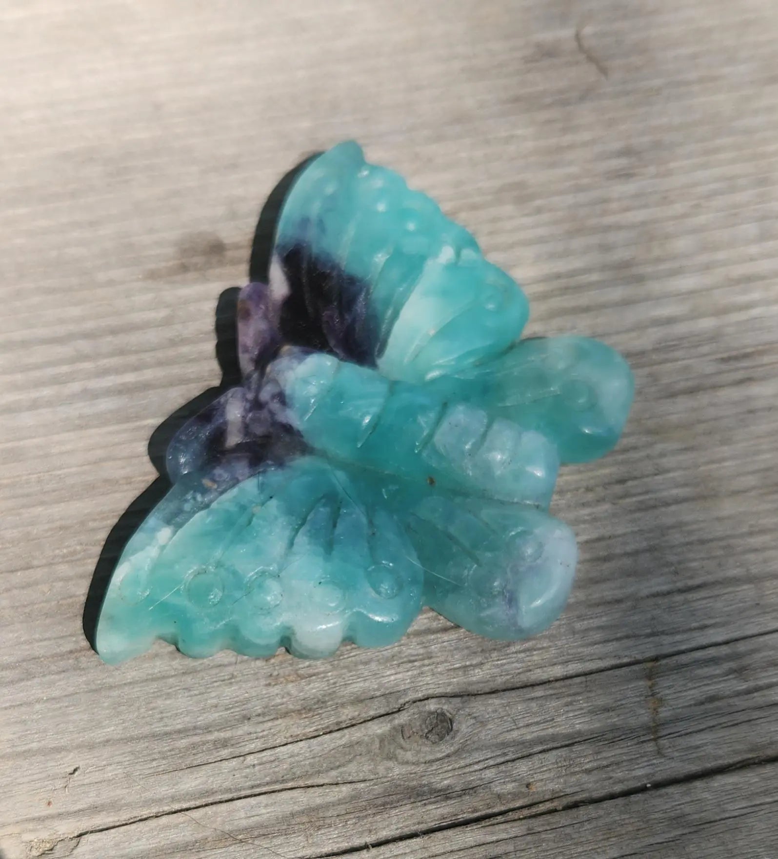 Beautiful Blue and Purple Fluorite Butterfly Carving Etsy
