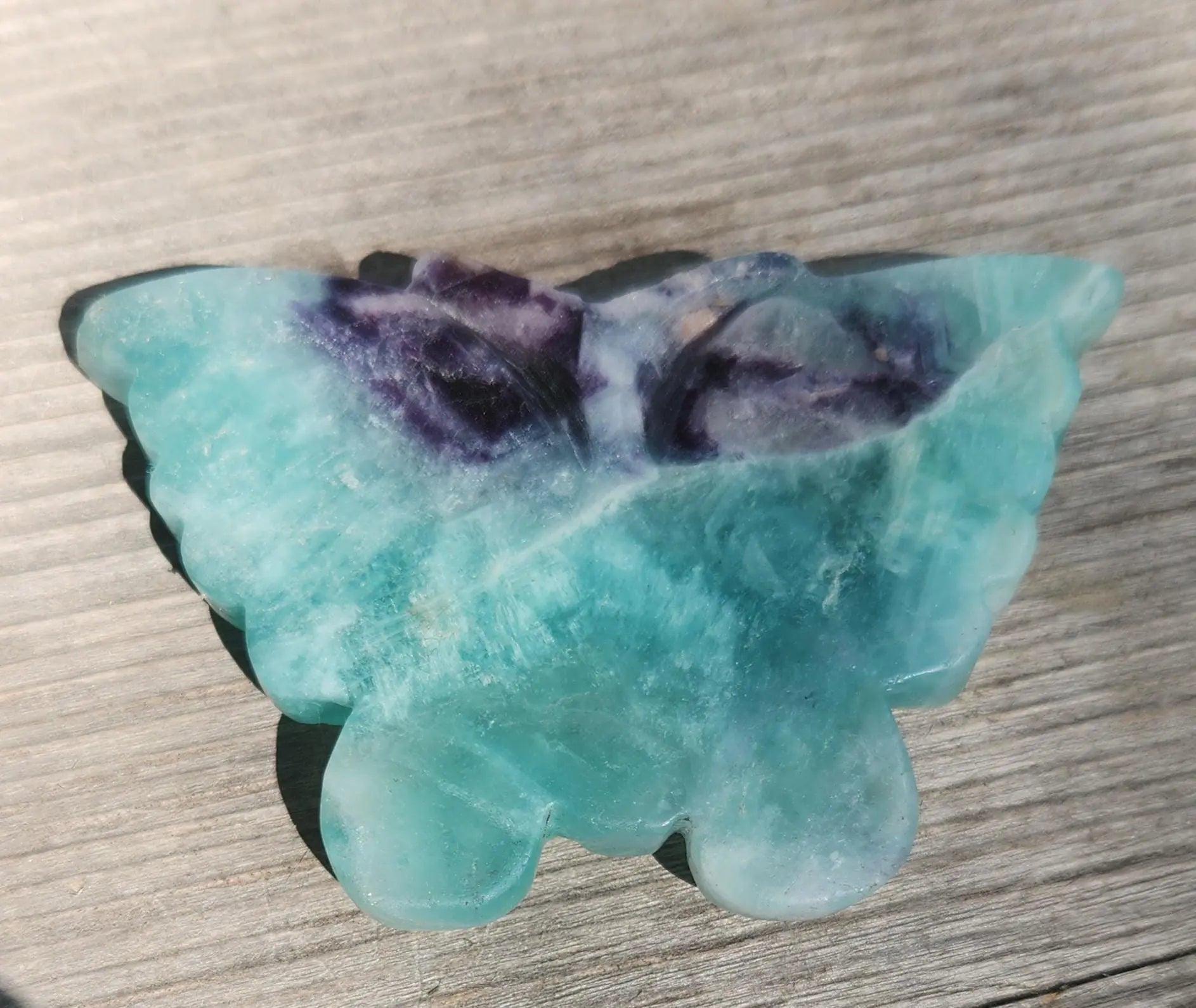 Beautiful Blue and Purple Fluorite Butterfly Carving Etsy
