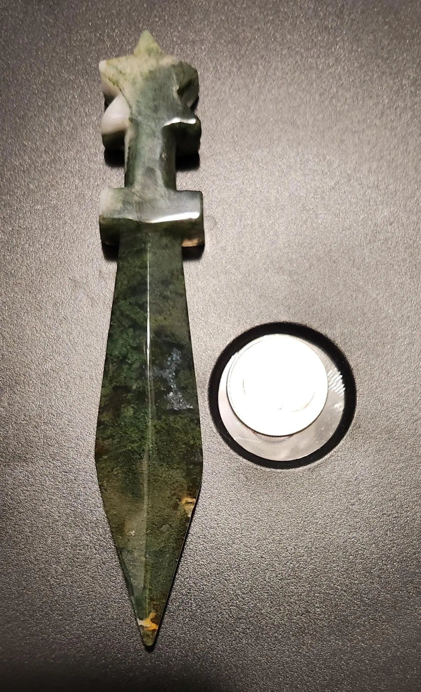 Gemstone Crystal Dagger,Pyrite, Blood Stone,  Moss Agate, Ceremonial knife, Healing Properties Etsy