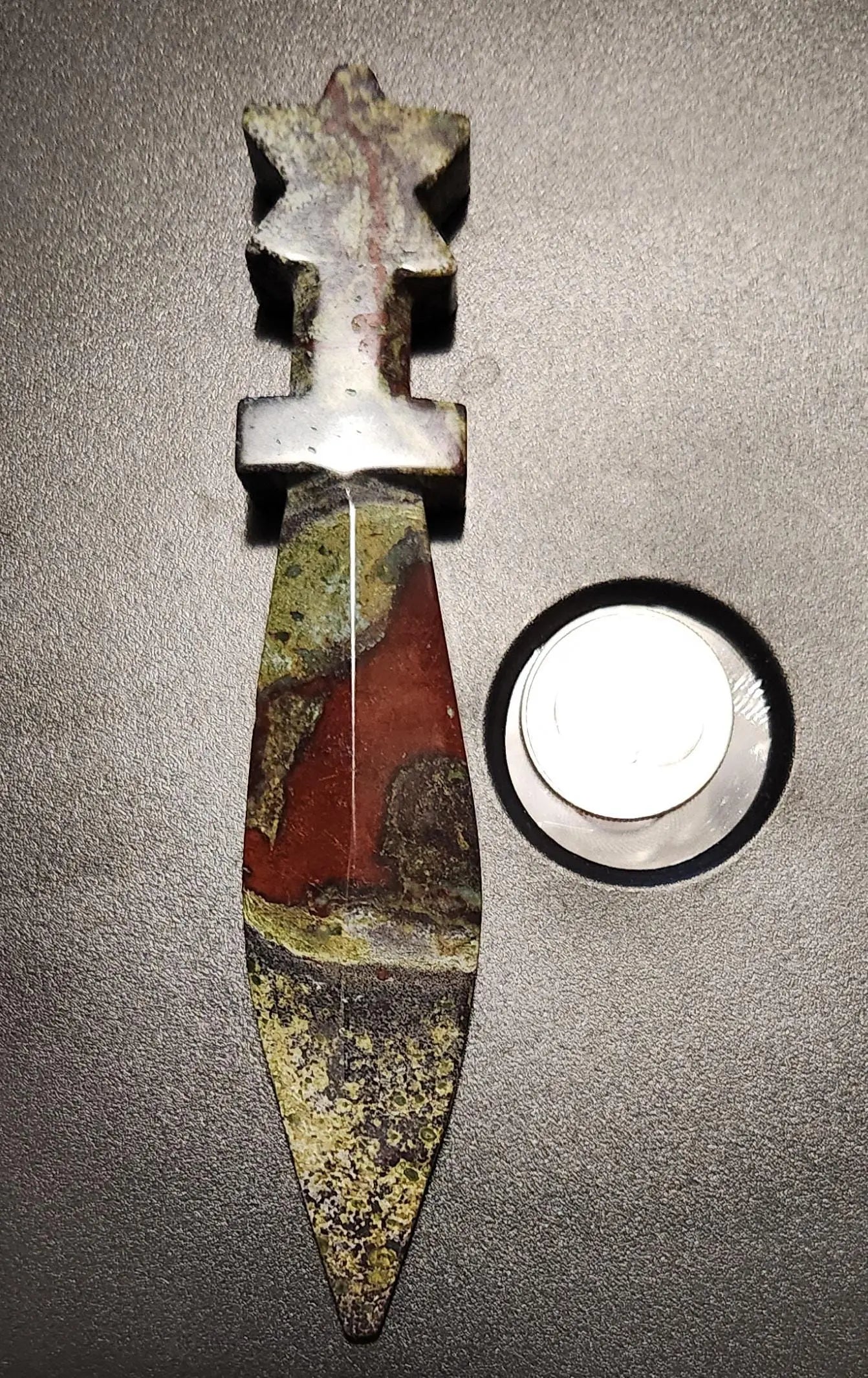 Gemstone Crystal Dagger,Pyrite, Blood Stone,  Moss Agate, Ceremonial knife, Healing Properties Etsy