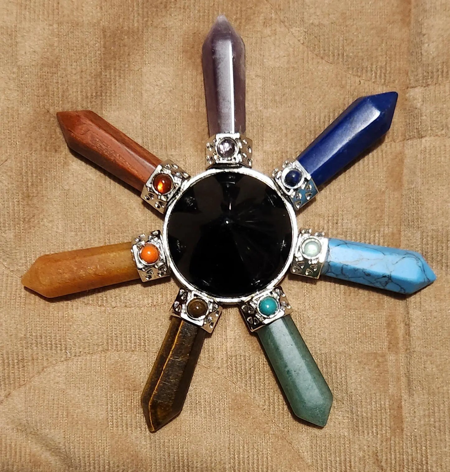 Energy Generator Star, Semi Precious Stones, Gemstone Energy Generator, Meditation Aid, Gemstone Generator, Gemstone Star Etsy