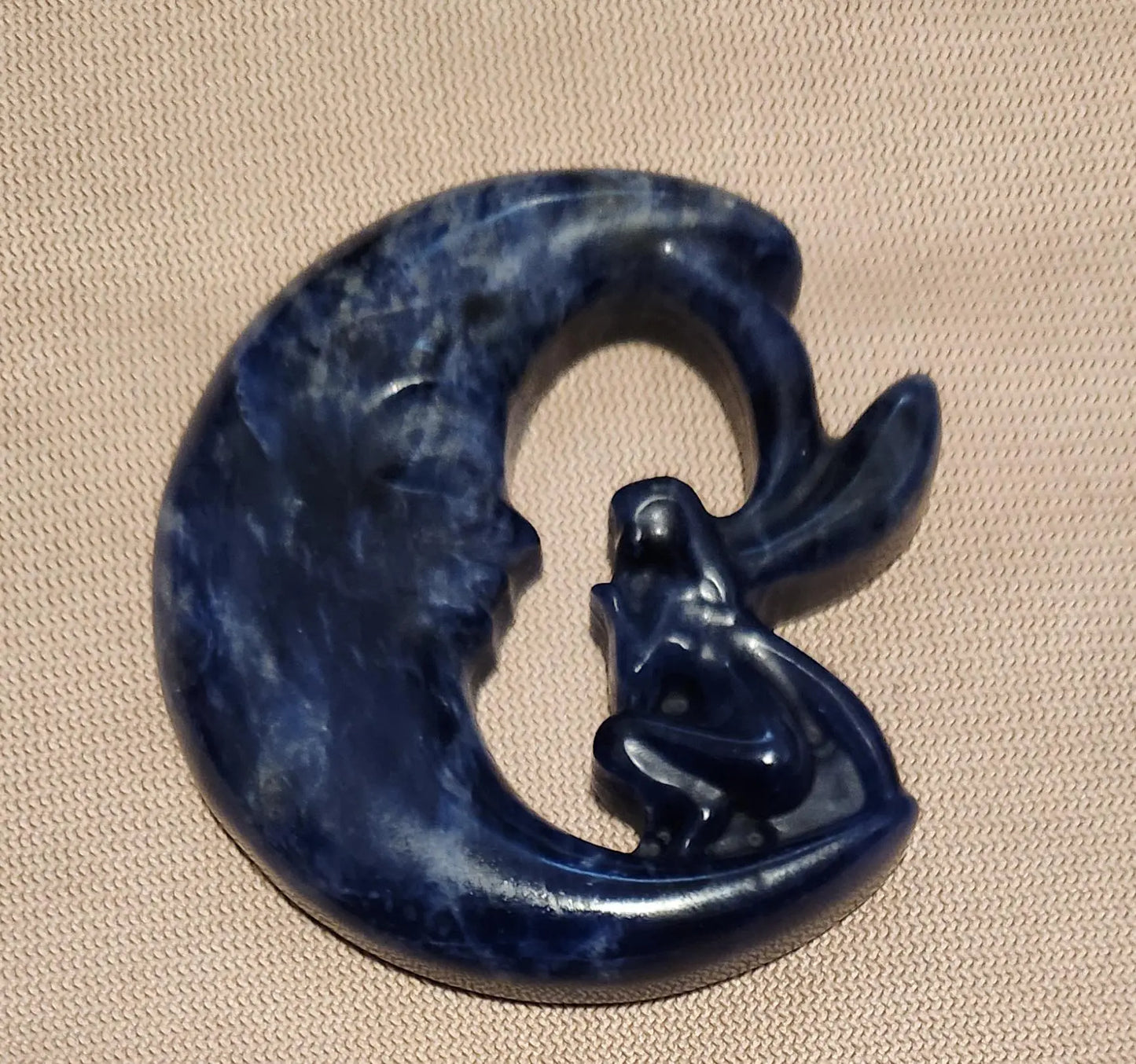 Crescent Moon, Carved Fairy, Dream Amethyst, Sodalite, Rose Quartz,Semi Precious Stone Etsy
