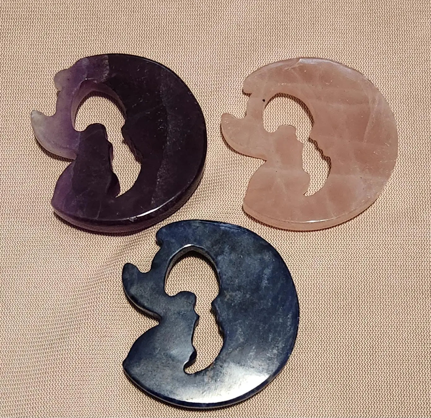 Crescent Moon, Carved Fairy, Dream Amethyst, Sodalite, Rose Quartz,Semi Precious Stone Etsy