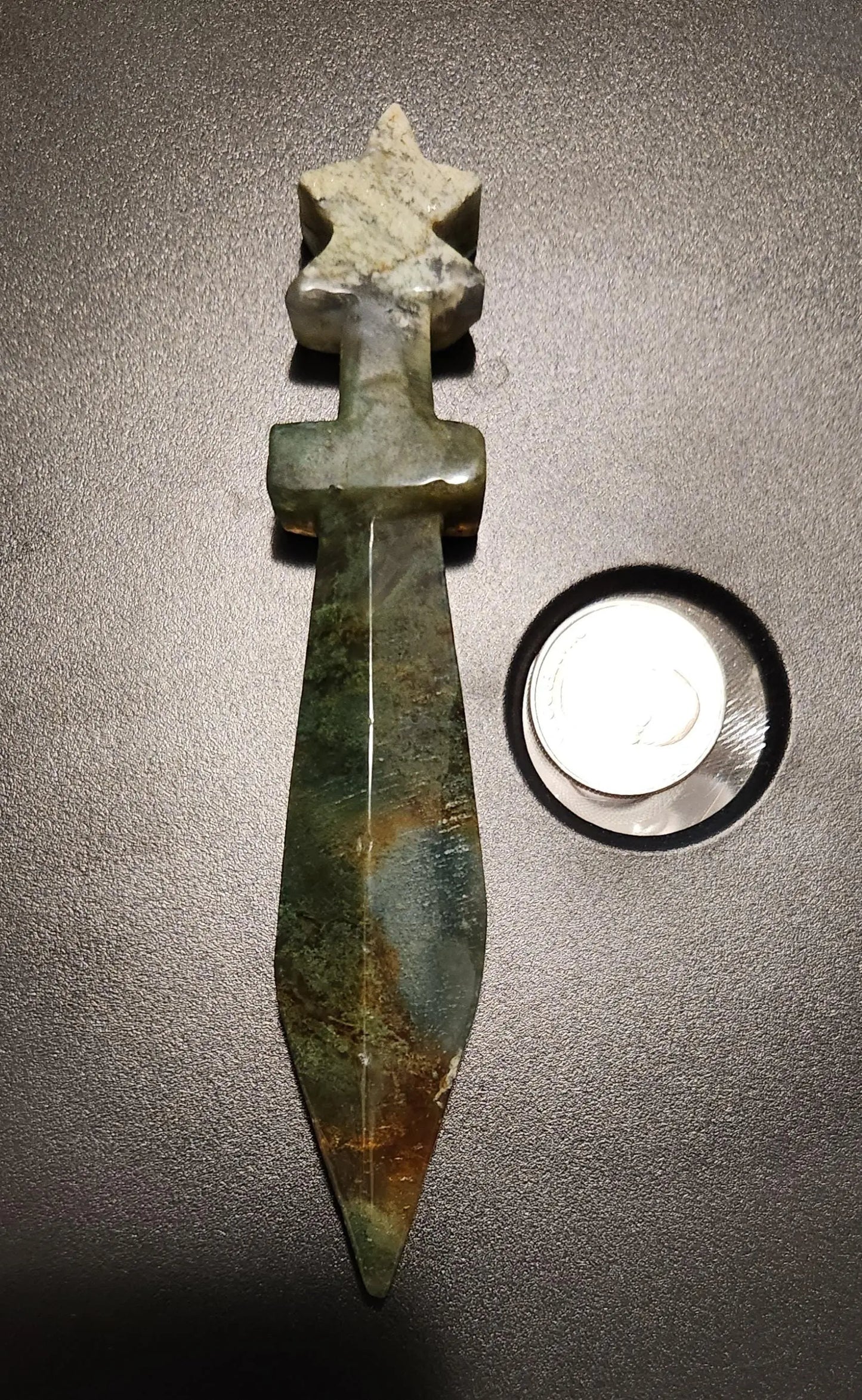 Gemstone Crystal Dagger,Pyrite, Blood Stone,  Moss Agate, Ceremonial knife, Healing Properties Etsy