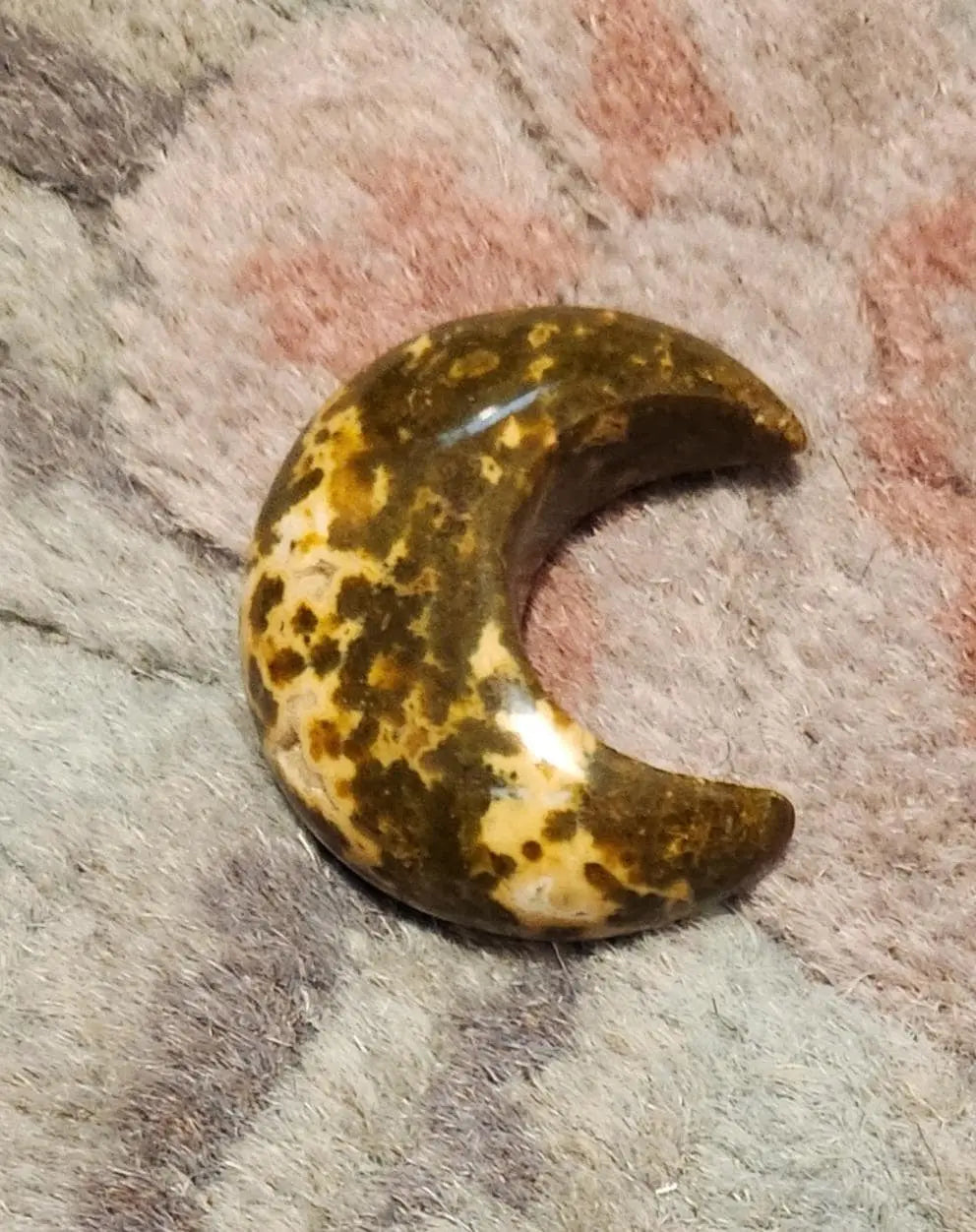 Carved Crystal Moon, Polychrome Jasper Moon, Ocean Jasper Moon, Moon Gift, Carved Crystal Moon, Home Decor Etsy