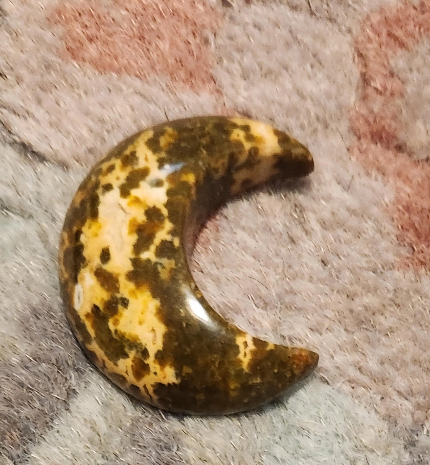 Carved Crystal Moon, Polychrome Jasper Moon, Ocean Jasper Moon, Moon Gift, Carved Crystal Moon, Home Decor Etsy