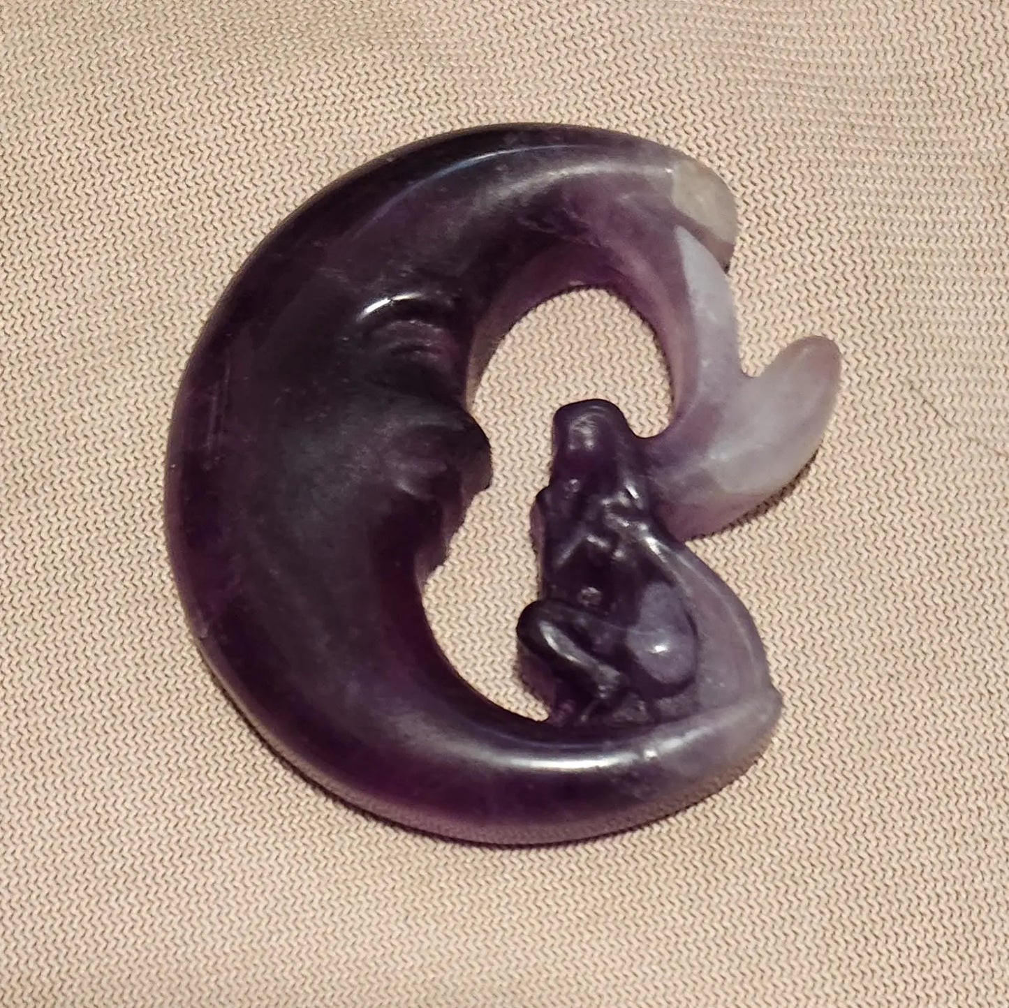 Crescent Moon, Carved Fairy, Dream Amethyst, Sodalite, Rose Quartz,Semi Precious Stone Etsy