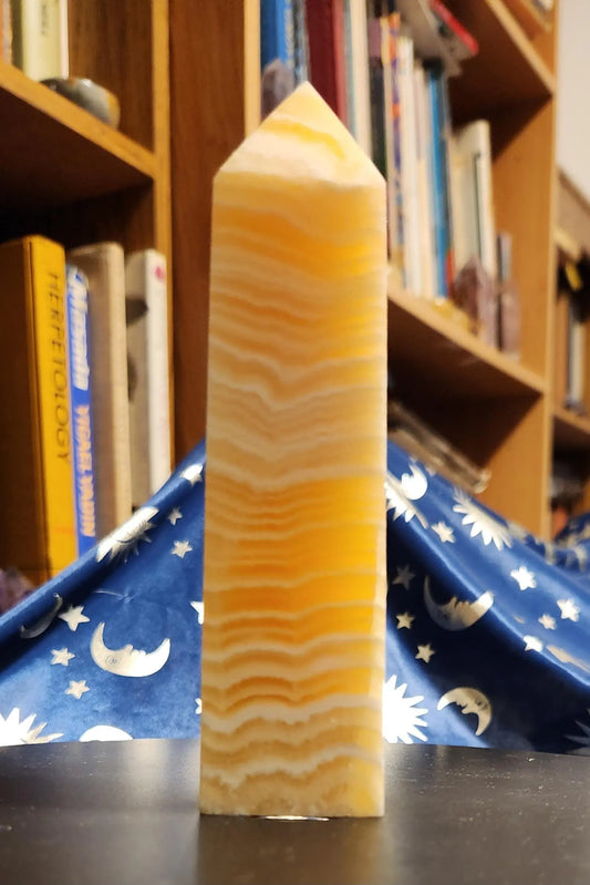 Yellow Banded Calcite Tower,Banded Yellow Calcite Wand,Banded Calcite, Yellow Crystal, Crystal Tower, Calcite,Yellow Calcite, Band, Reiki Etsy