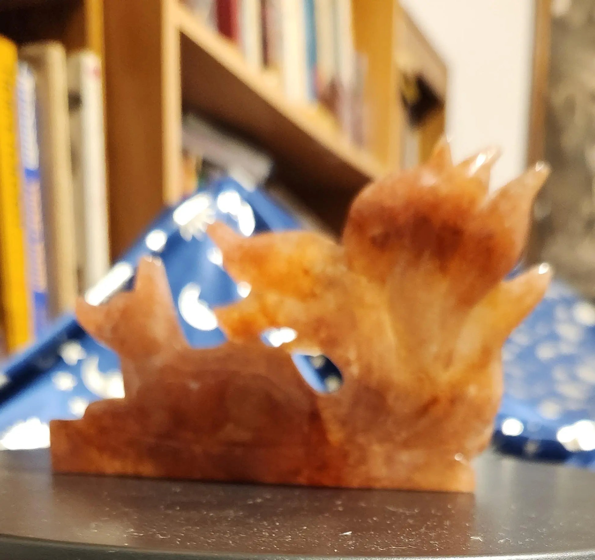 Carved Fire Quartz Nine-Tailed Fox Statue: Root Chakra Crystal (5" x 3.5", 8.5 OZ.) Etsy