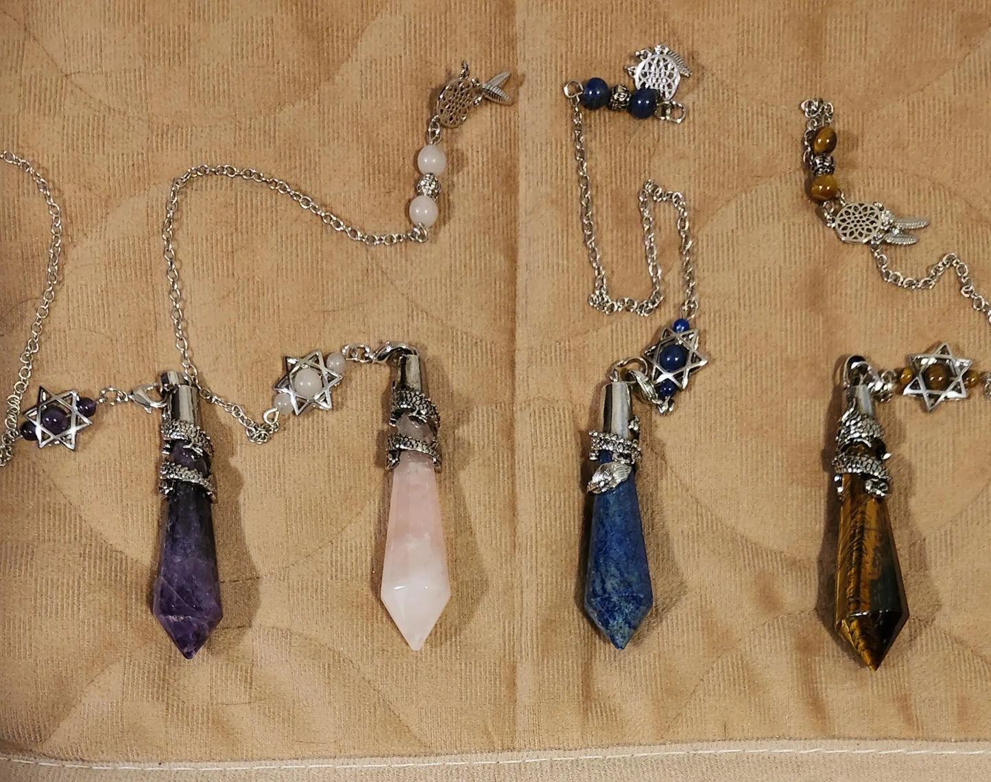 Divination Crystal Pendulums - Natural Heart & Throat Chakra Healing, Spiritual Gifts, Dragon Wrap for Dowsing Etsy