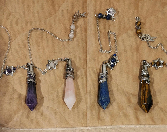 Divination Crystal Pendulums - Natural Heart & Throat Chakra Healing, Spiritual Gifts, Dragon Wrap for Dowsing Etsy