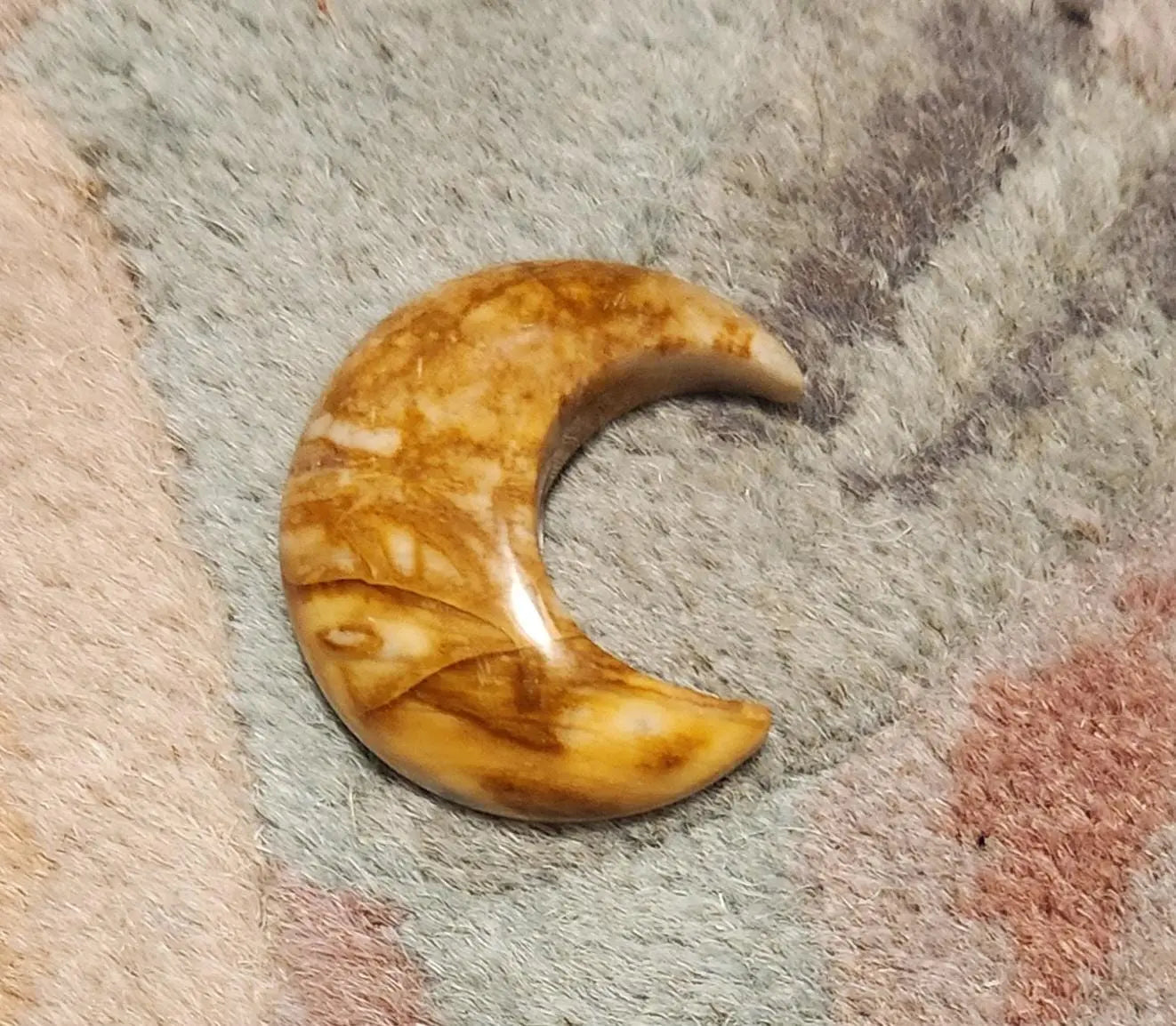 Carved Crystal Moon, Polychrome Jasper Moon, Ocean Jasper Moon, Moon Gift, Carved Crystal Moon, Home Decor Etsy
