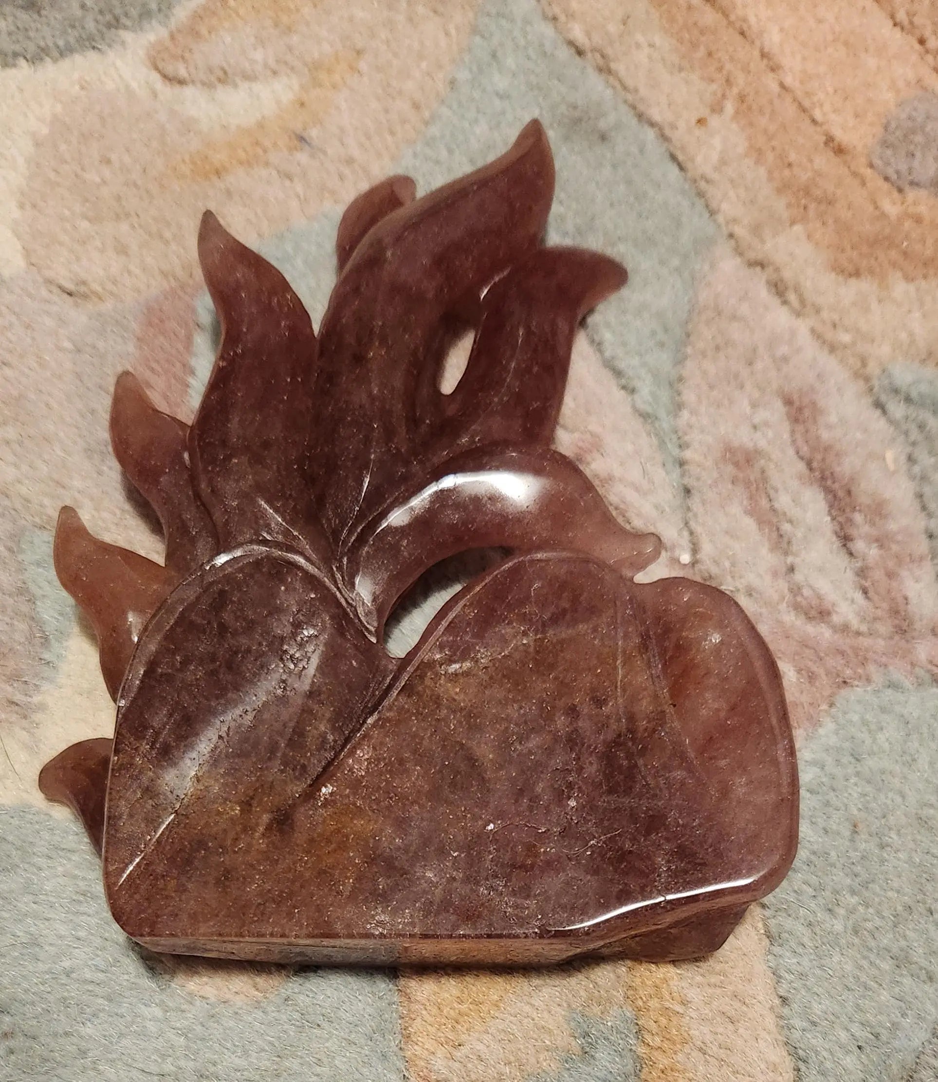 Strawberry Quartz Nine Tail Fox Carving - Planet Jordan Jewels
