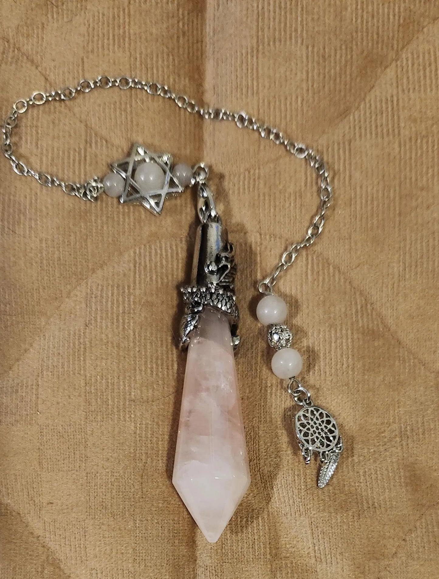 Divination Crystal Pendulums - Natural Heart & Throat Chakra Healing, Spiritual Gifts, Dragon Wrap for Dowsing Etsy