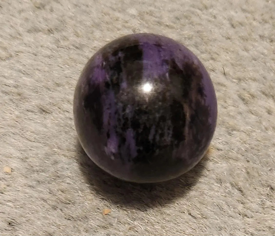 Charoite Energy Sphere Small but Powerful Crystal Ball with Wooden Stand | Rare Purple Healing Stone for Intuition Transformation Etsy