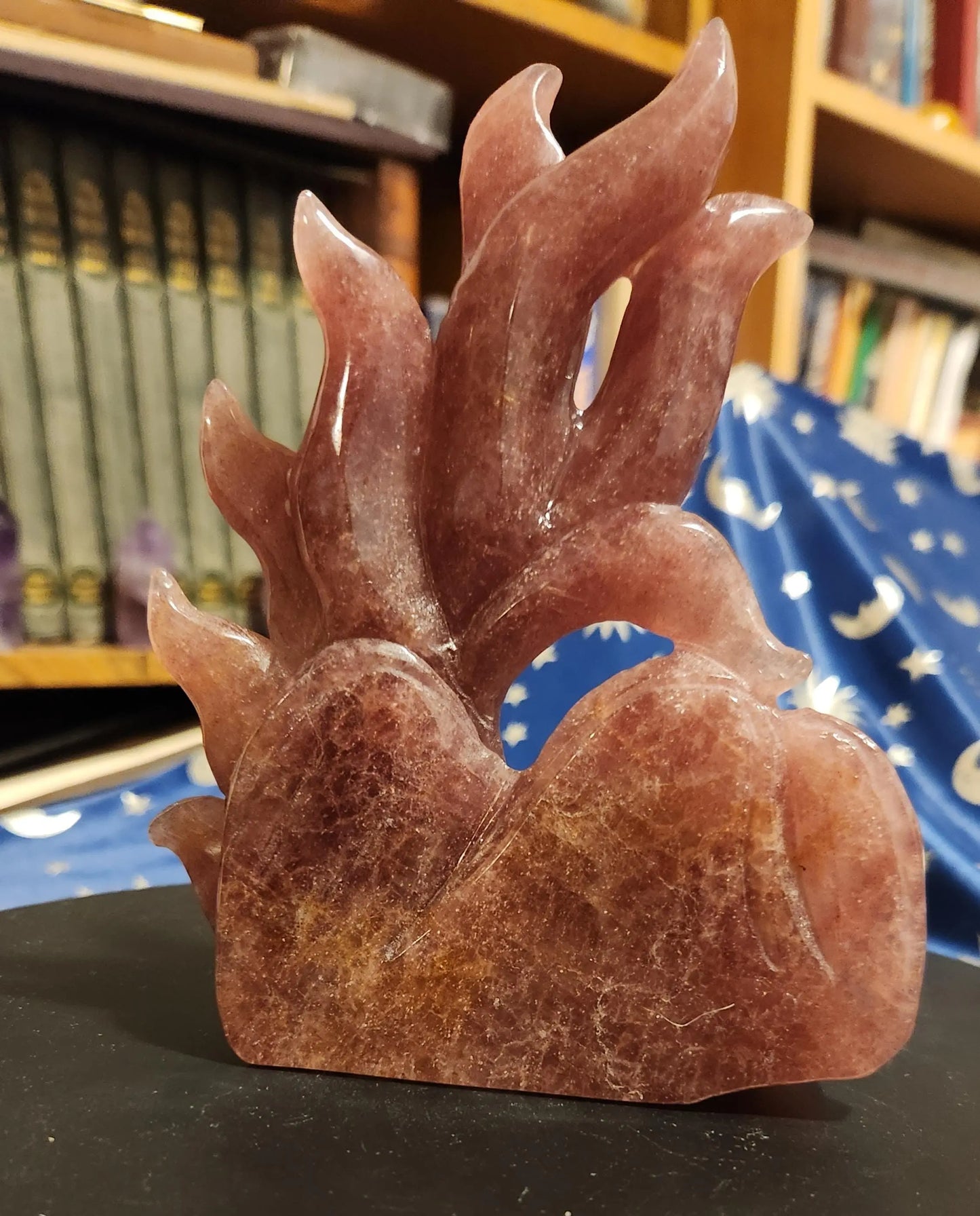 Strawberry Quartz Nine Tail Fox Carving - Planet Jordan Jewels