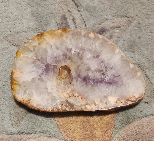 Flower Agate Quartz with Amethyst Center, Slice of Flower Quartz with Amethyst, Pink Flower Inclusions with Purple Amethyst Center Etsy