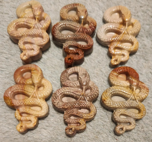 Polychrome Jasper Snake Figurine,Desert Jasper crystal art, Serpent Carved Gemstone Etsy