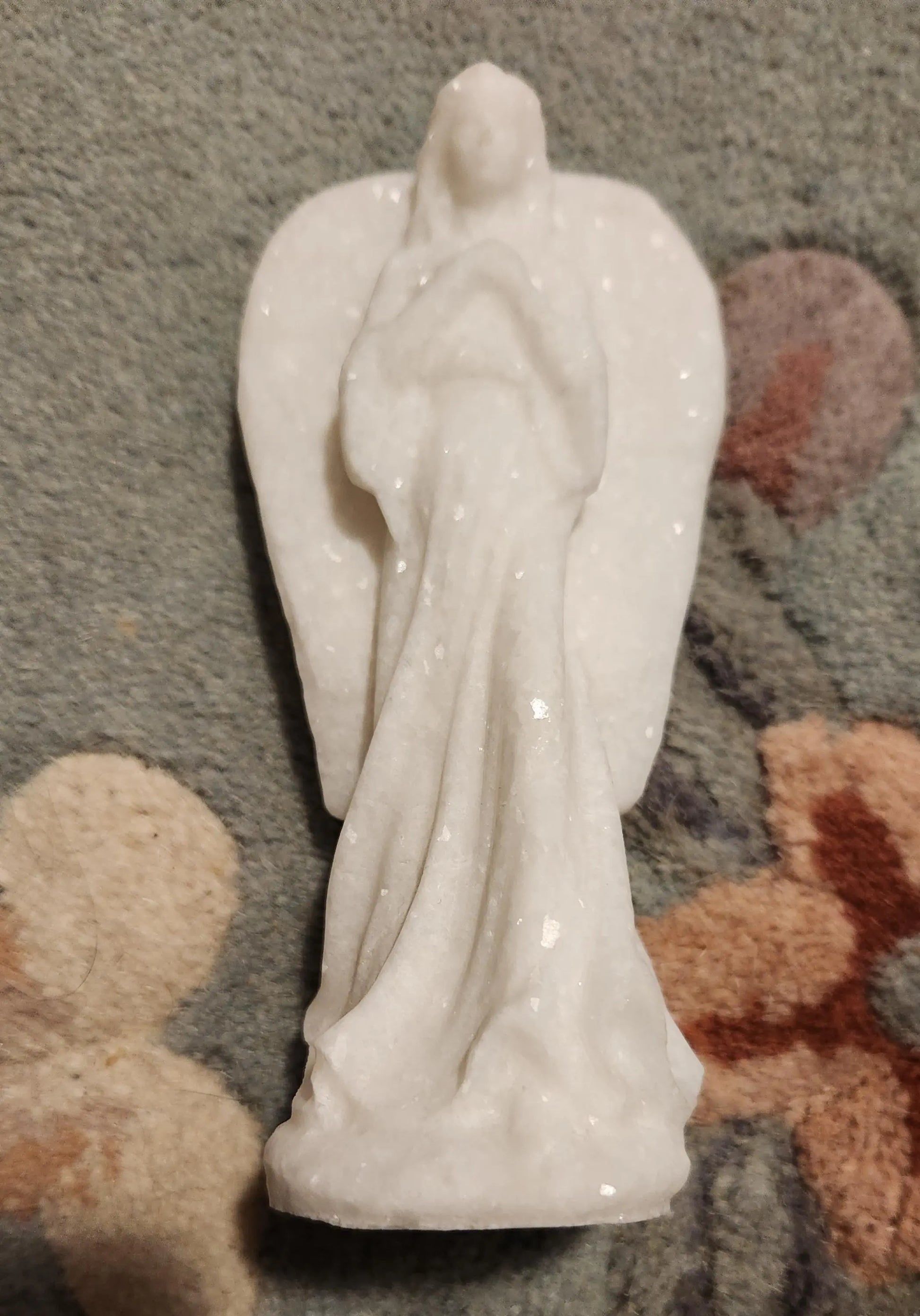 Glittering Snow White Angel, Carved White Jade, Carved Angel, Sense of Tranquility, Purity and Serenity,  Home Décor, Deeply Spiritual Etsy