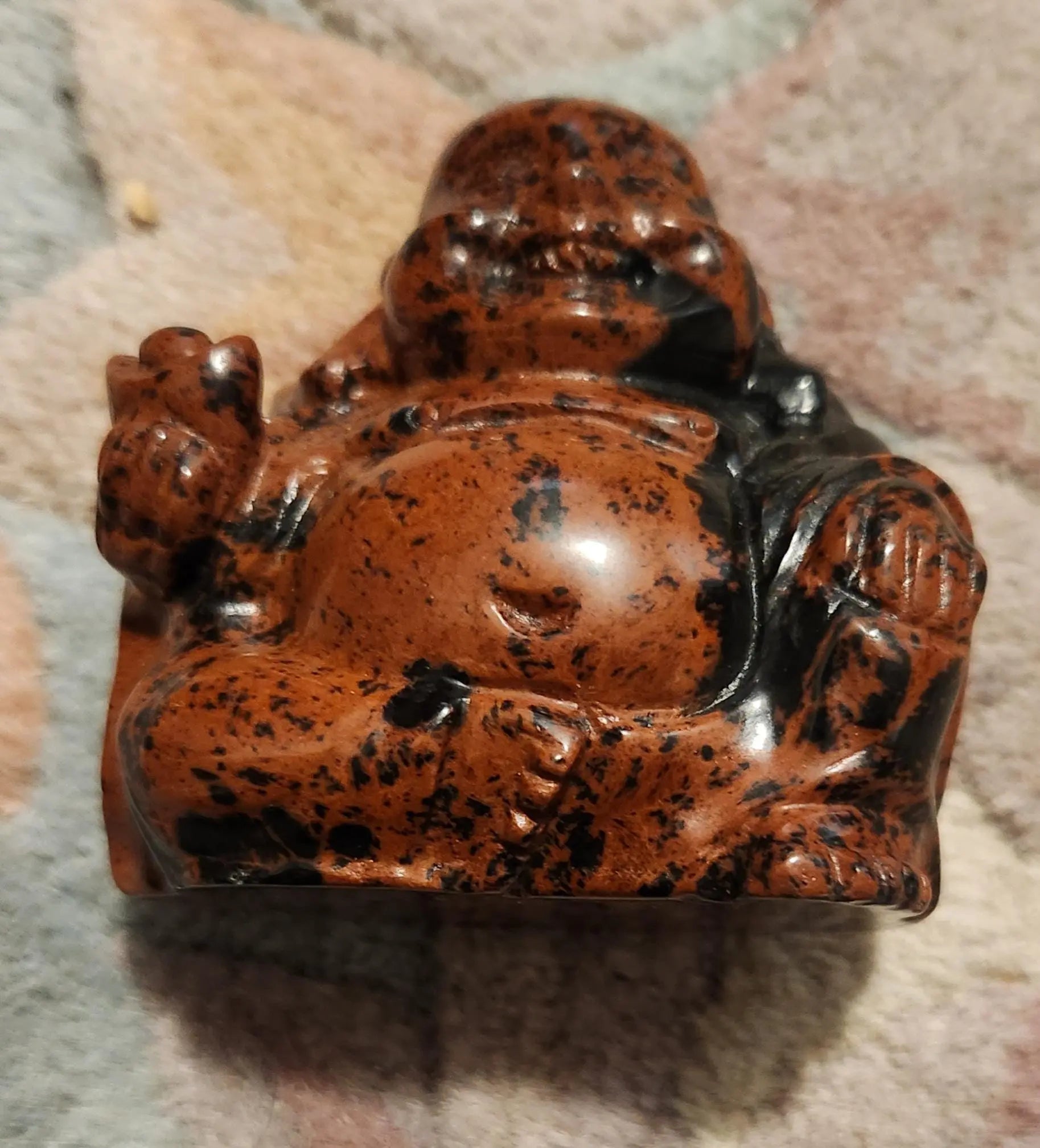 Mahogany Red Obsidian Laughing Buddha Etsy