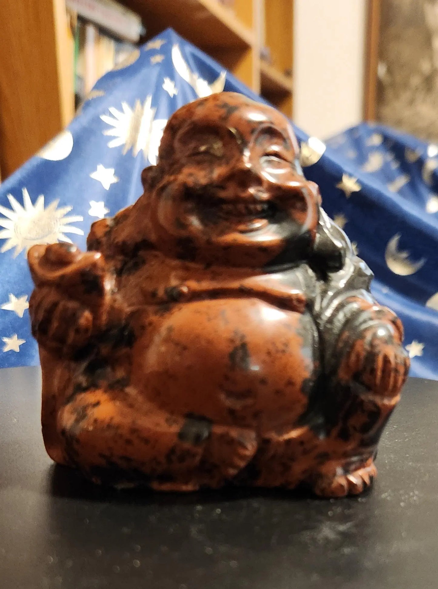 Mahogany Red Obsidian Laughing Buddha Etsy