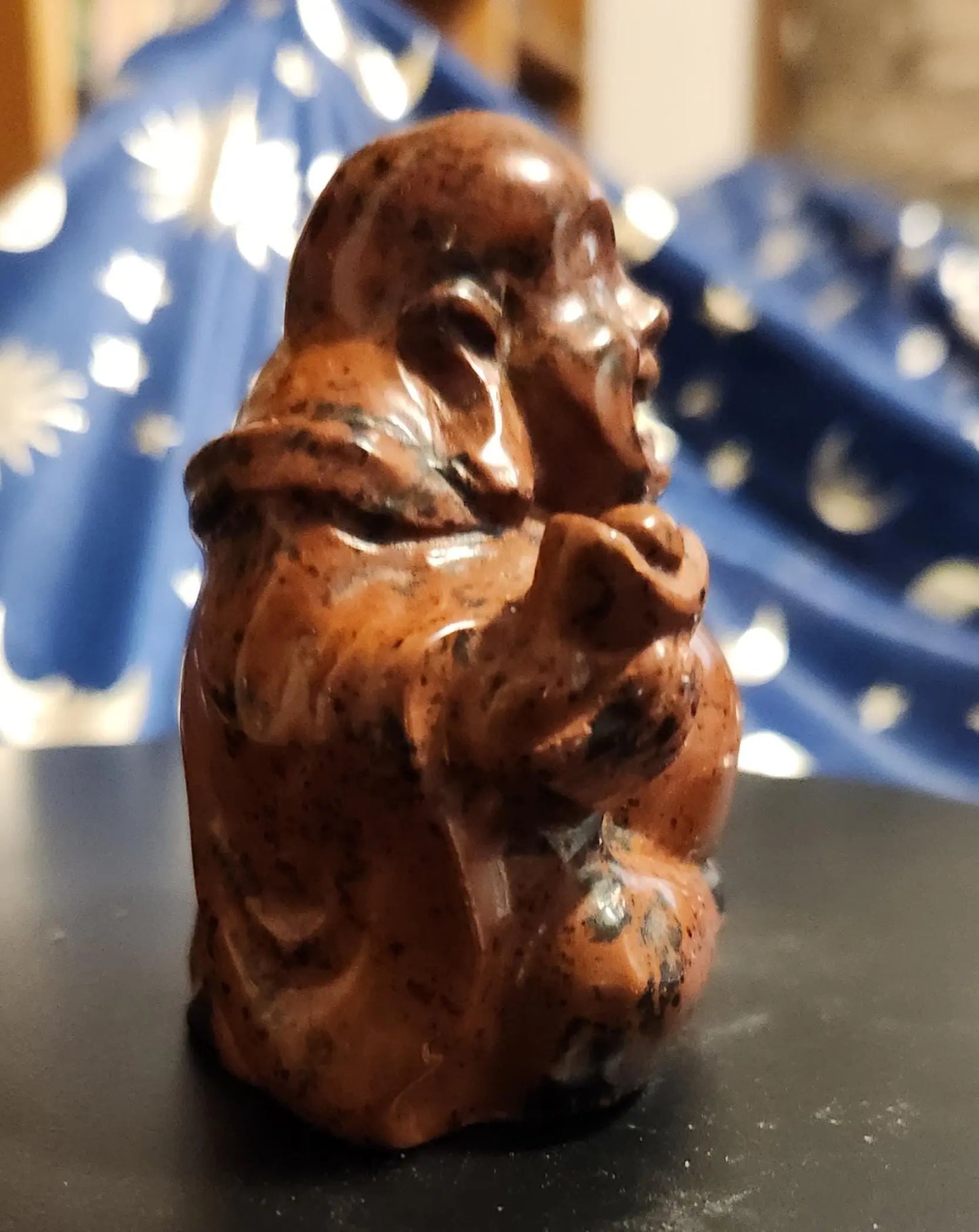 Mahogany Red Obsidian Laughing Buddha Etsy