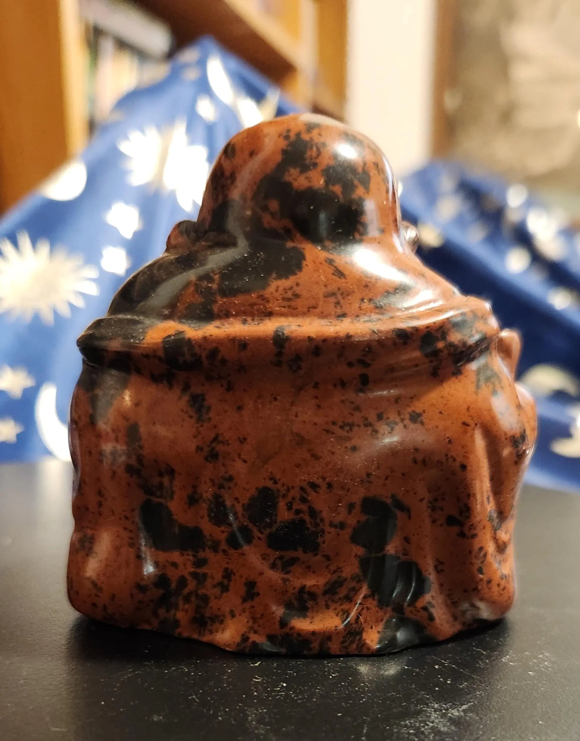 Mahogany Red Obsidian Laughing Buddha Etsy
