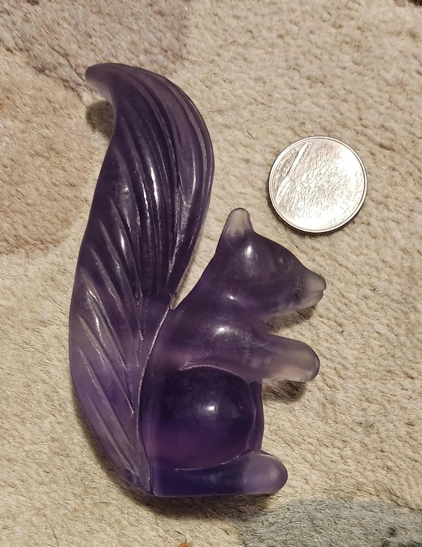 Carved Purple Fluorite Squirrel, Purple Squirrel, Playful Squirrel, Abundance,  Vibrant Color, Genius Stone Etsy