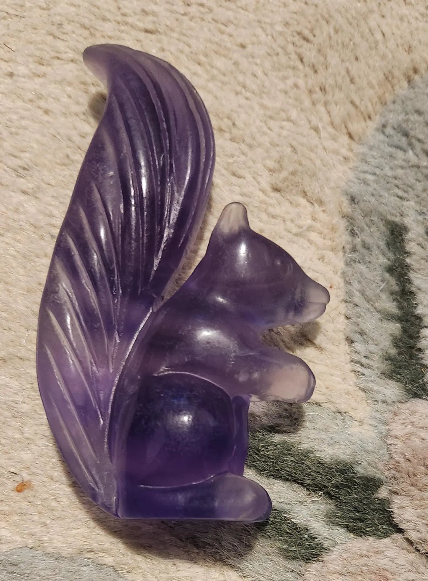 Carved Purple Fluorite Squirrel, Purple Squirrel, Playful Squirrel, Abundance,  Vibrant Color, Genius Stone Etsy