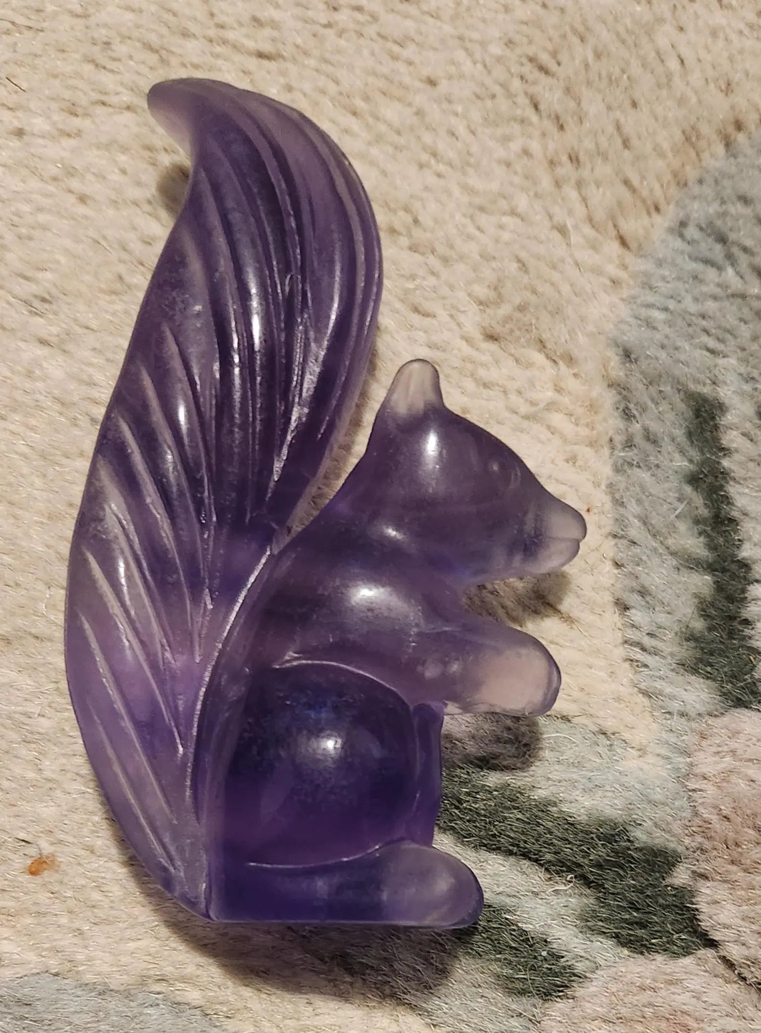 Carved Purple Fluorite Squirrel, Purple Squirrel, Playful Squirrel, Abundance,  Vibrant Color, Genius Stone Etsy