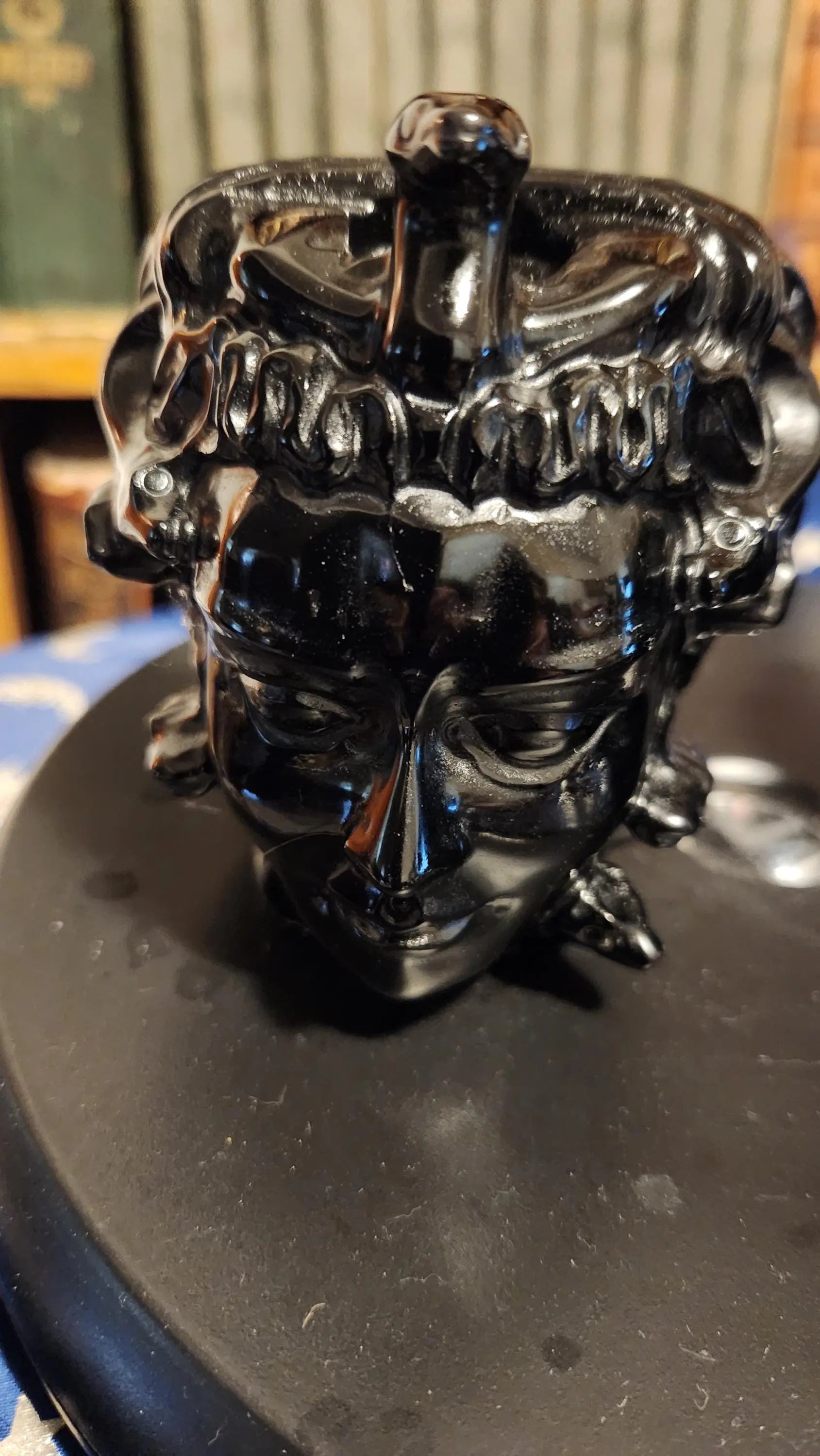 Crystal Carved Medusa, Medium Sized Carved Crystal Medusa, Larvikite Medusa, Black Obsidian Medusa Head, 1lb 13.5 OZ. Etsy