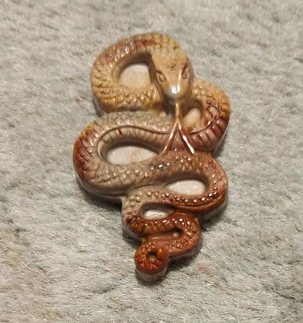 Polychrome Jasper Snake Figurine,Desert Jasper crystal art, Serpent Carved Gemstone Etsy