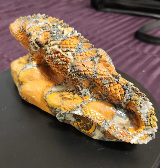 Large Maligano Jasper Lizard Sculpture, Carved Reptile Decor, Vibrant Mosaic Pattern, Brecciate Etsy